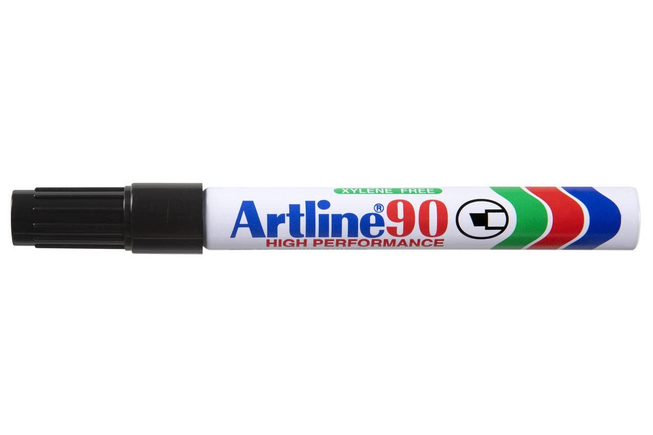 Marcatore permanente A90 di marca Artline con punta a scalpello, misura da 2-5mm e colore nero. 4974052802300 | initpc.it