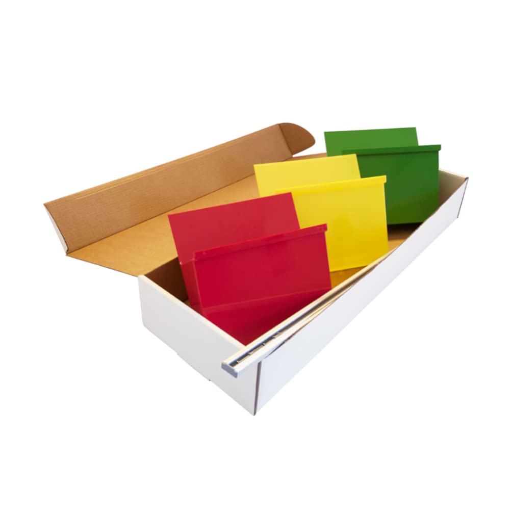 Kit Vision Kanban - larghezza 75 cm - 3 tasche A4 (rosso, giallo, verde) - Studio T