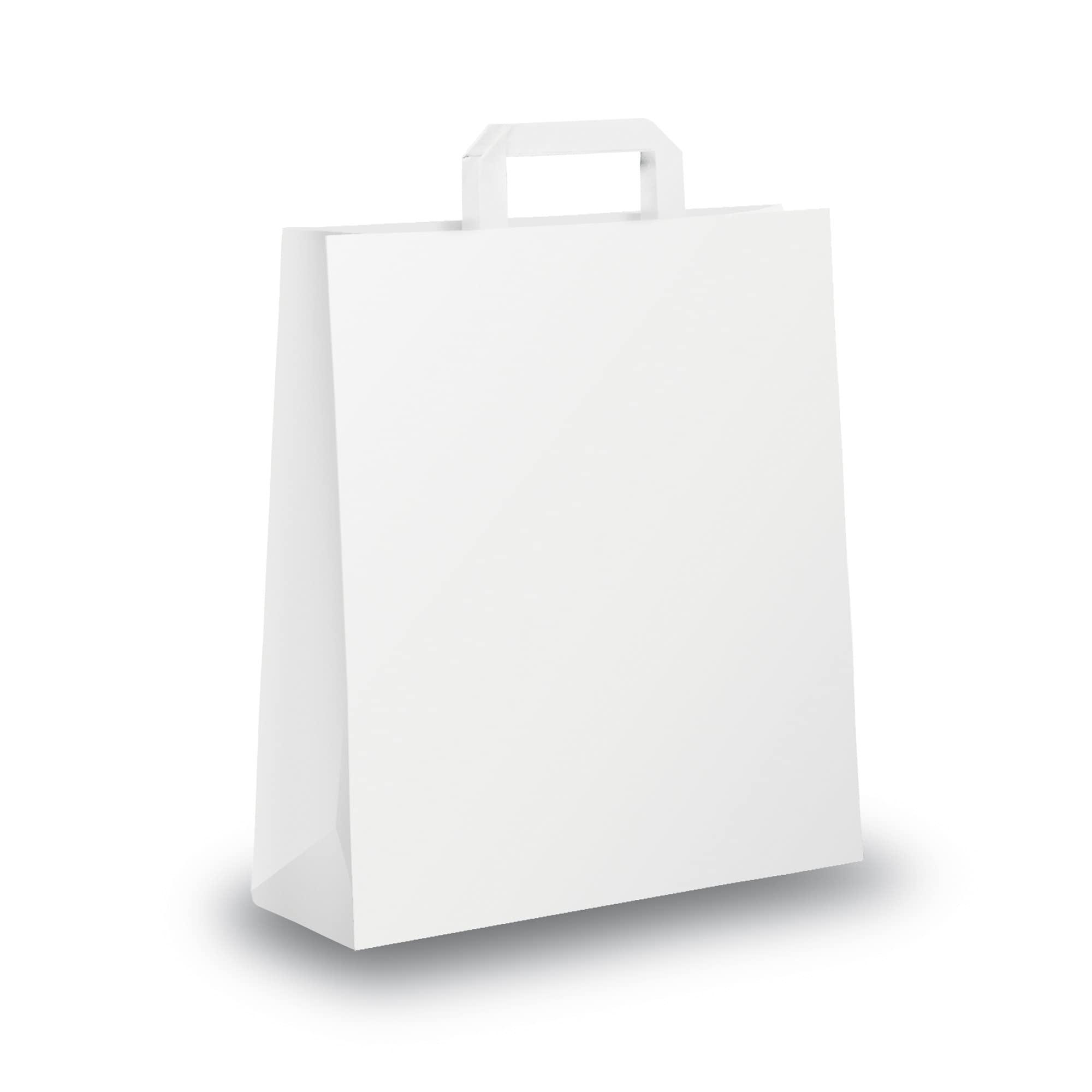 Shopper carta - maniglia piattina - 26 x 11 x 35 cm -  bianco - conf. 25 sacchetti