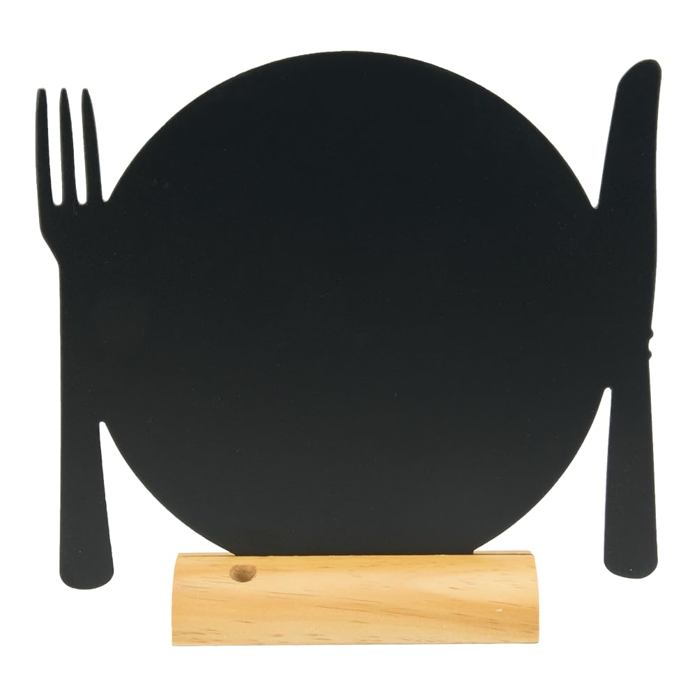 Lavagna da tavolo Silhouette - 24x25 cm - forma piatto - nero - Securit