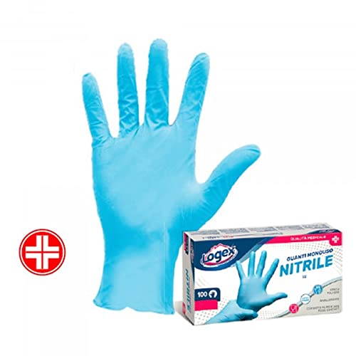 Guanti in nitrile logex professional taglia xl azzurro 100 pezzi 8003350551095