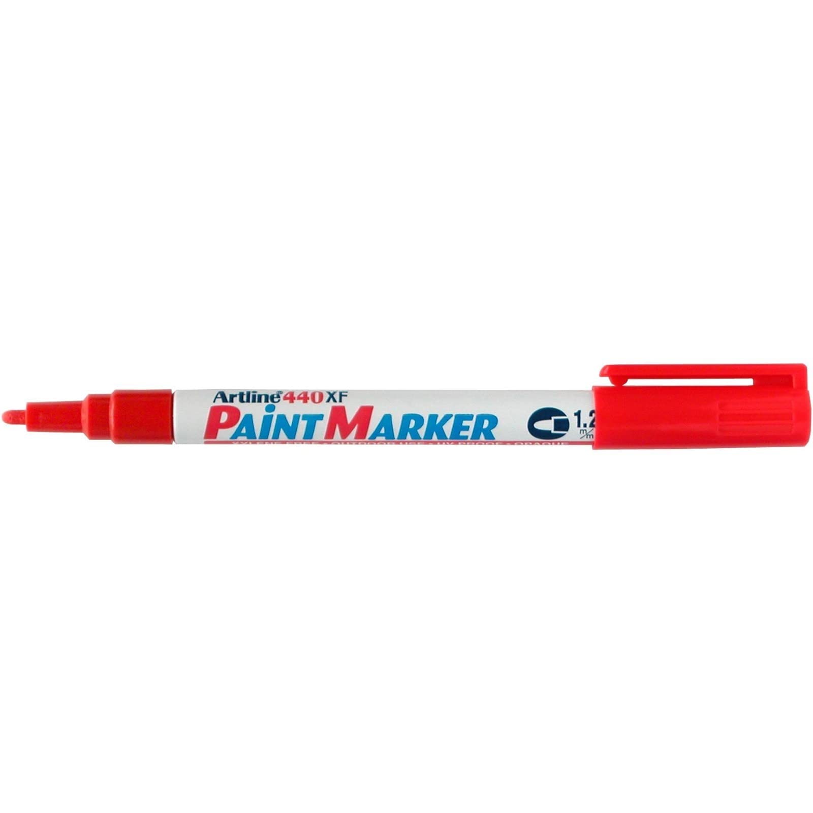 Marcatore permanente A 440 - a vernice - punta tonda fine - 1,2 mm - rosso - Artline