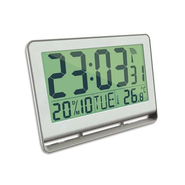 Orologio digitale LCD - 20x15x3 cm - bianco - Alba