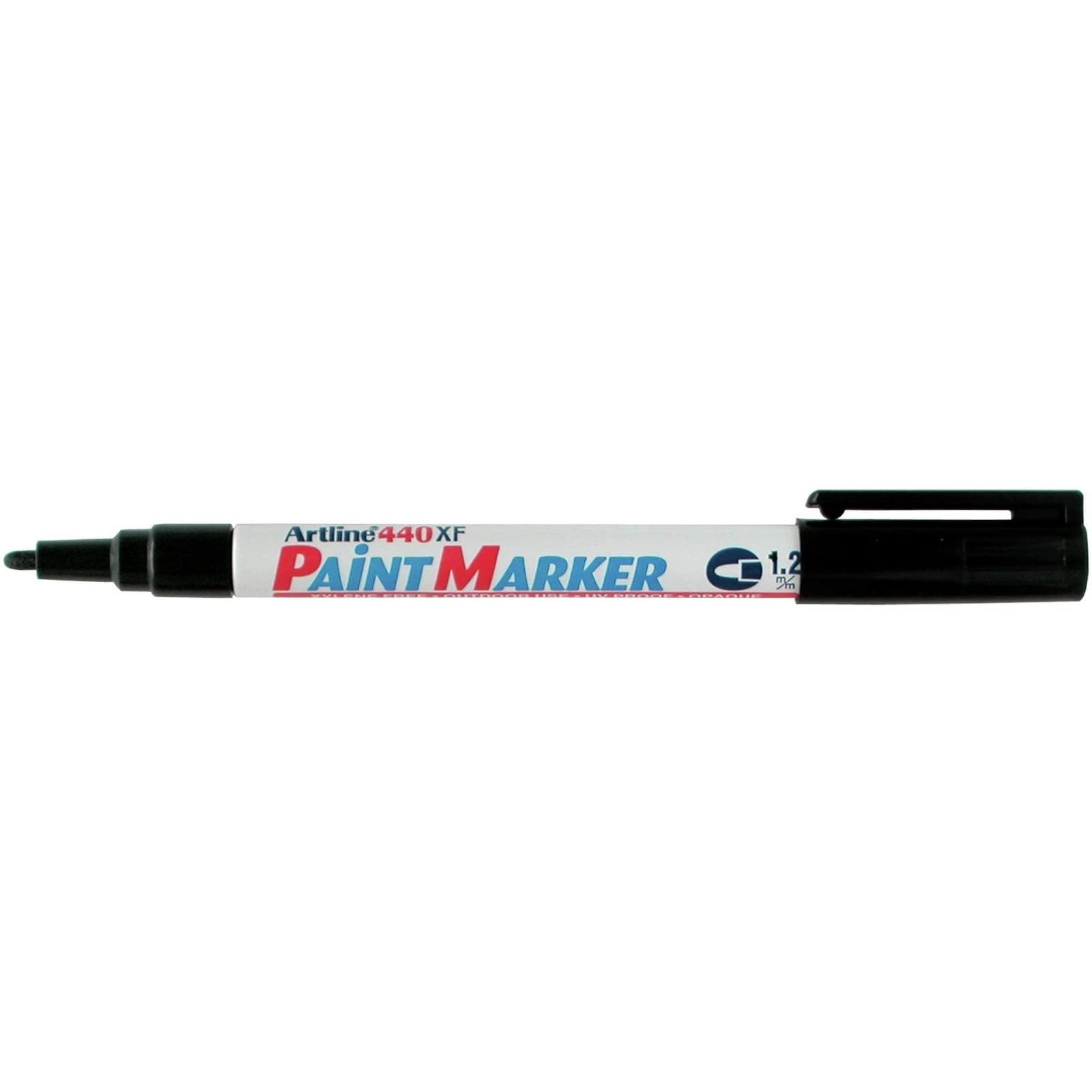 Marcatore permanente a vernice Artline, punta tonda fine 1.2mm in nero. 4974052820403 | initpc.it