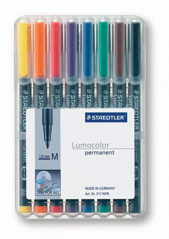 Staedtler pennarelli lumocolor permanent 317 8 colori 1mm 4007817310472