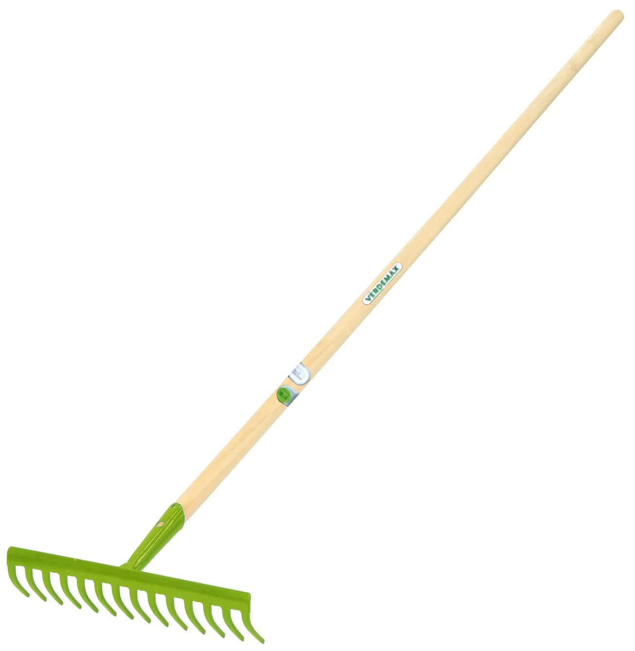 Rastrello con 14 denti, manico lungo 130 cm, marchio Verdemax di alta qualità e robustezza. 8015358032858 | initpc.it