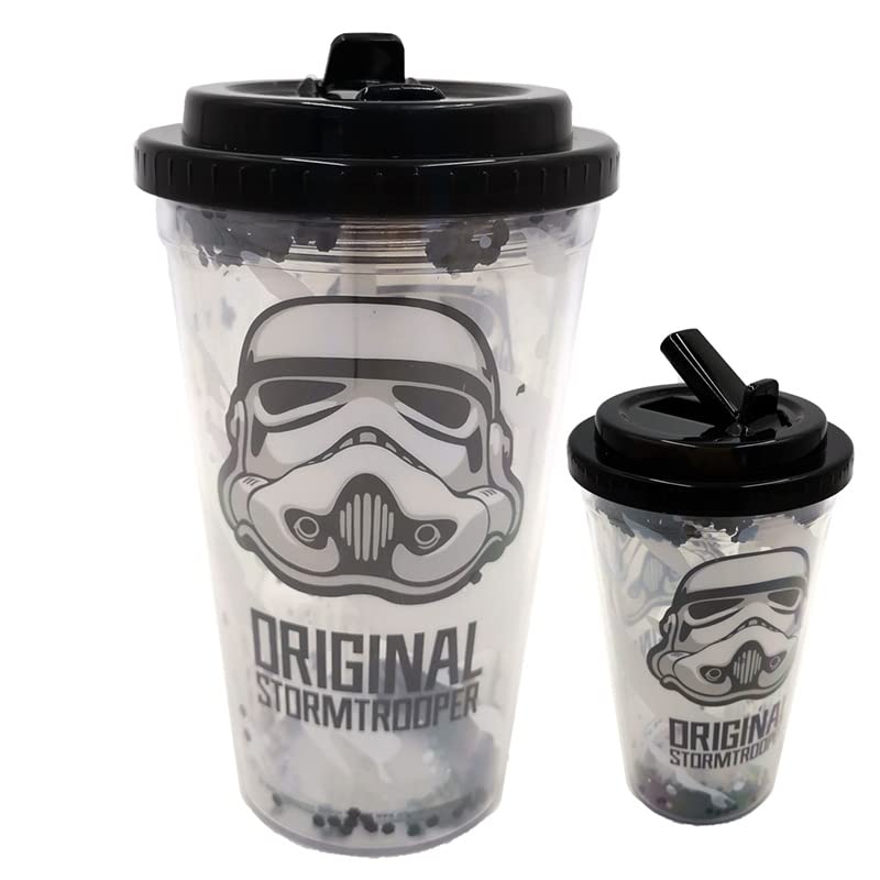 Bicchierone con tappo e cannuccia l'originale stormtrooper