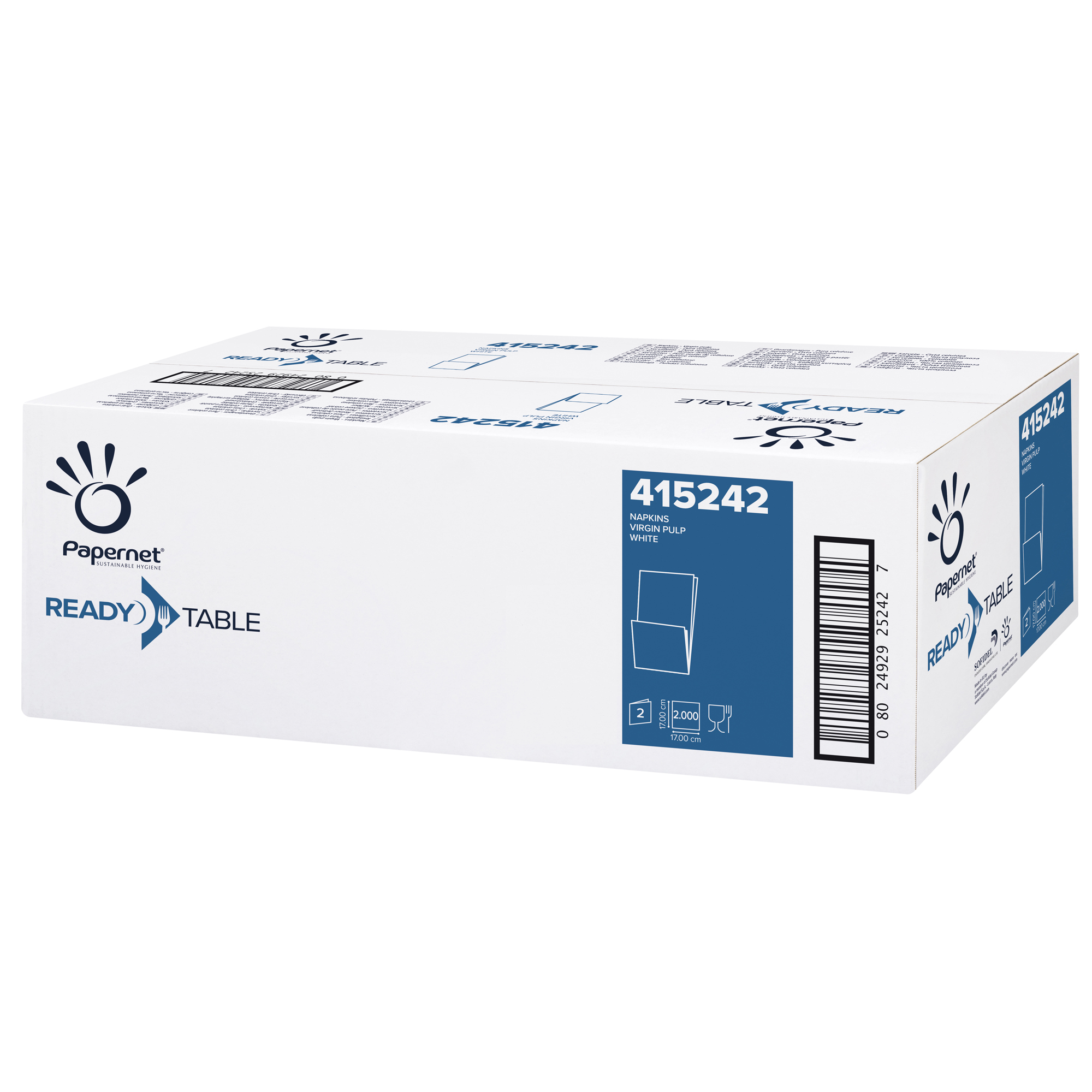 Tovagliolini bar in cellulosa bianca 17x17 cm da 2000 pezzi 08024929252427