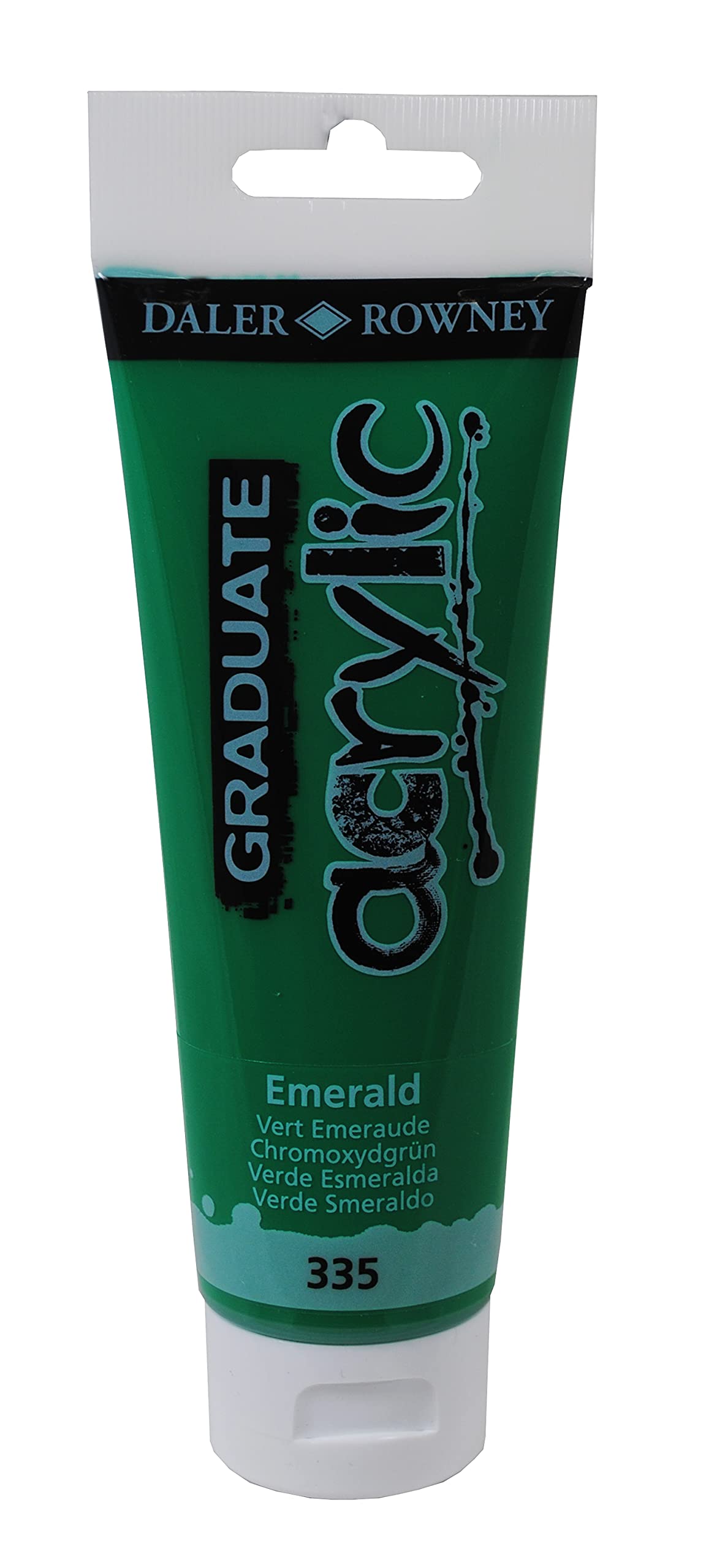 Colore acrilico fine Graduate in formato 120 ml, colore verde smeraldo della marca Daler Rowney. 5011386020549 | initpc.it