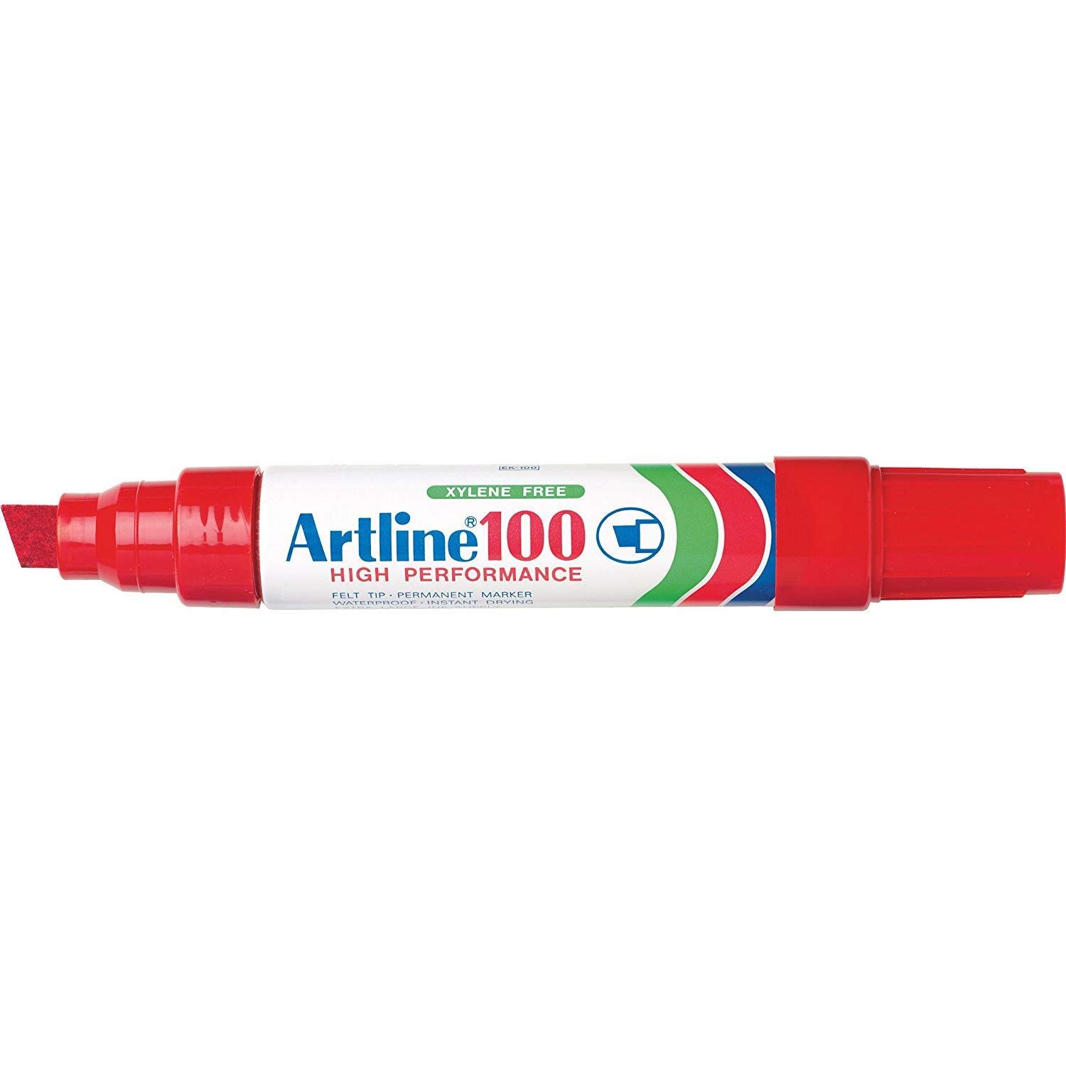 Marcatore permanente A 100 con punta scalpello jumbo di 7,50-12,00 mm in colore rosso della marca ARTLINE 4974052803321 | initpc.it