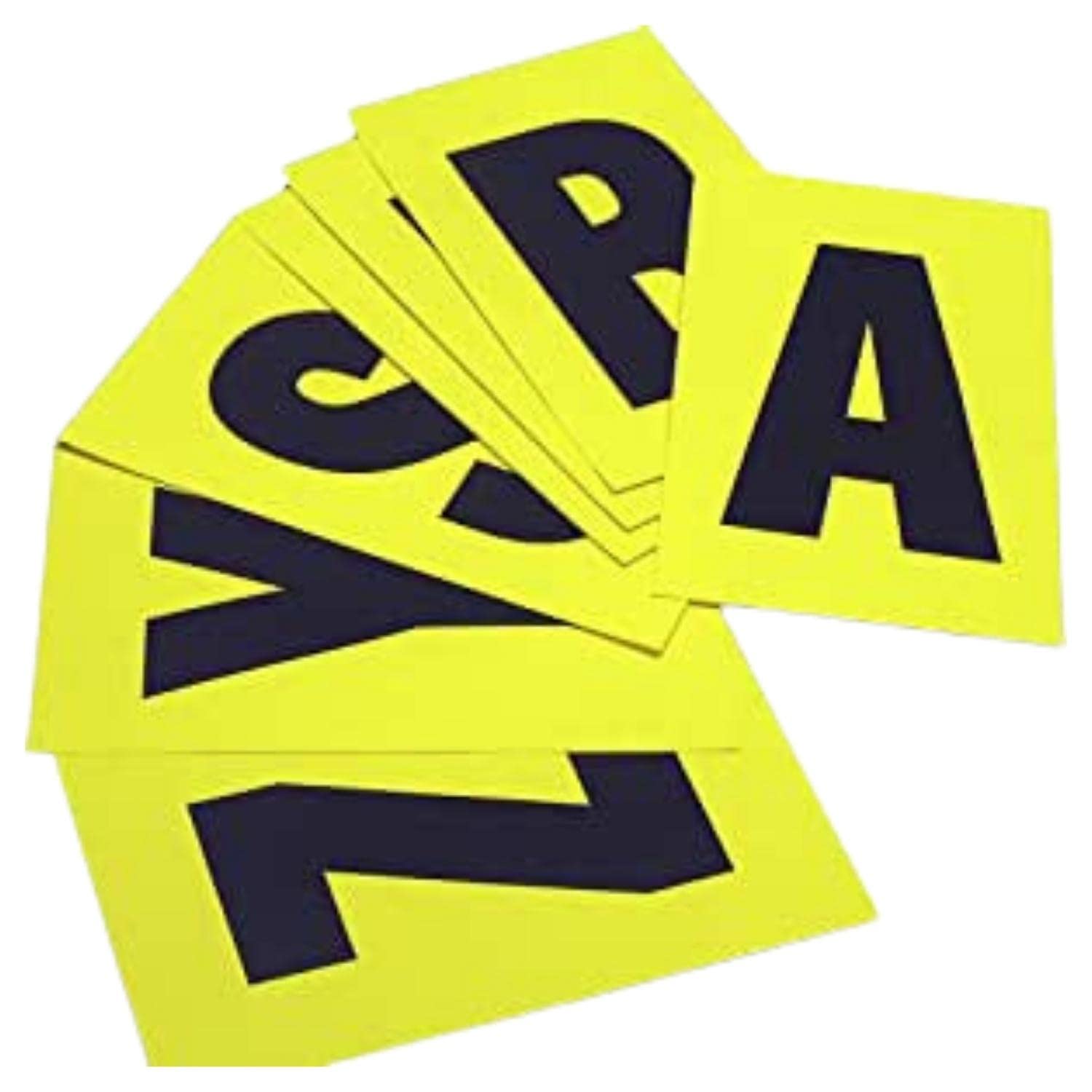 Lettere adesive da A a Z - 230 x 140 mm - 1 et/fg - 26 fogli - nero/giallo - Beaverswood - conf. 26 etichette