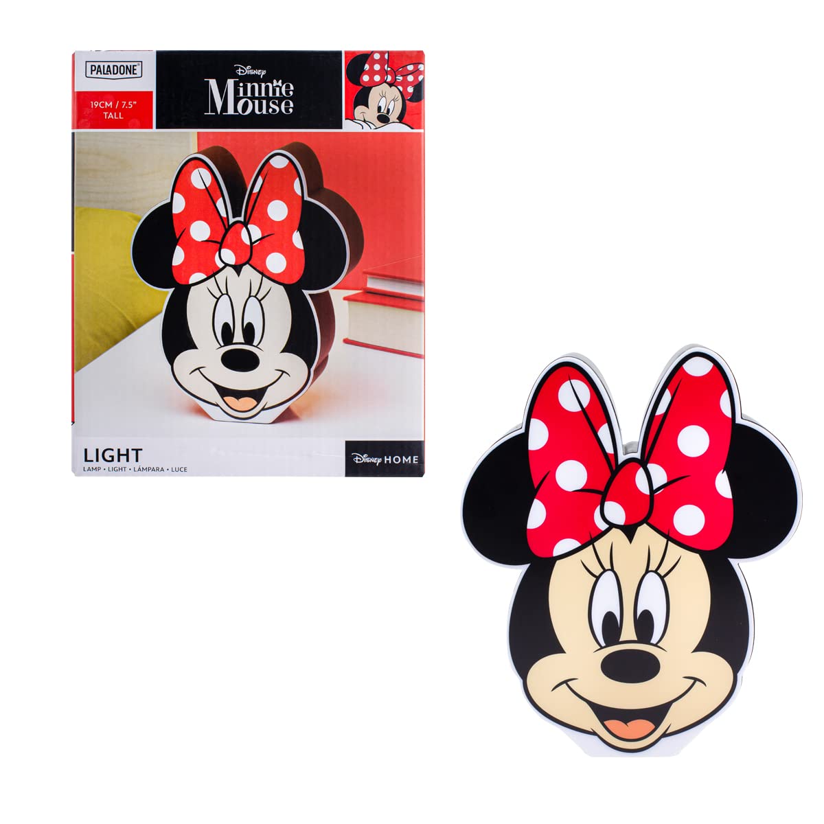 Lampada a forma di minnie mouse da 19 cm con luce bianca 5055964795047