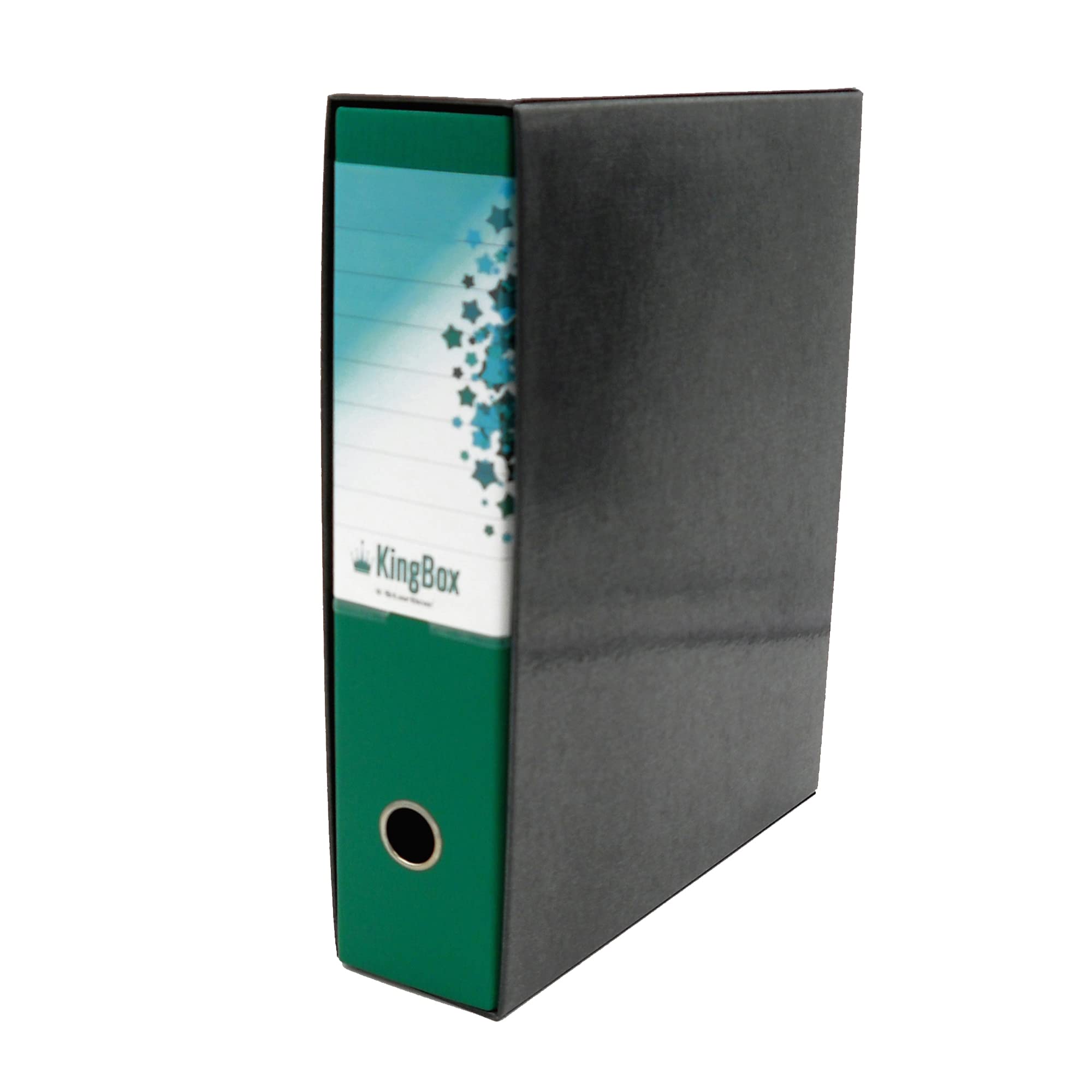 Registratore Kingbox, tecnologia di registrazione audio, design compatto con dorso da 8 cm, dimensioni del protocollo 23x33 cm, colore verde, marchio STARLINE. 8025133025739 | initpc.it