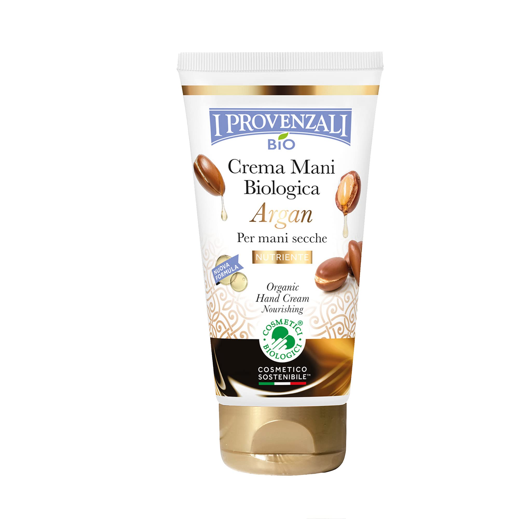 Crema per le mani biologica, formulata con olio di argan, prodotta dalla marca I Provenzali in un flacone da 75ml. 8025796003594 | initpc.it
