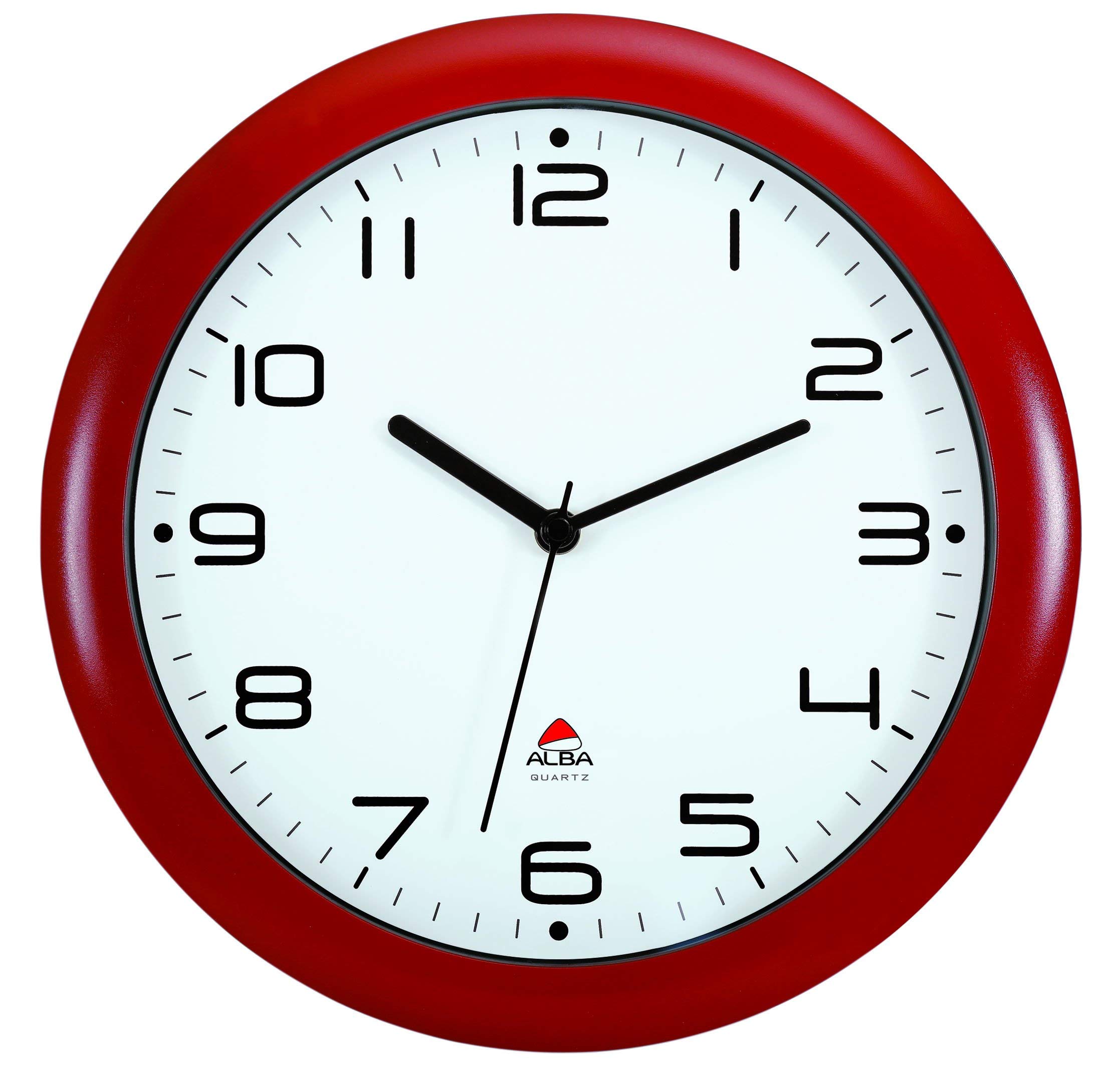 Orologio da parete Hornew - diametro 30 cm - rosso - Alba