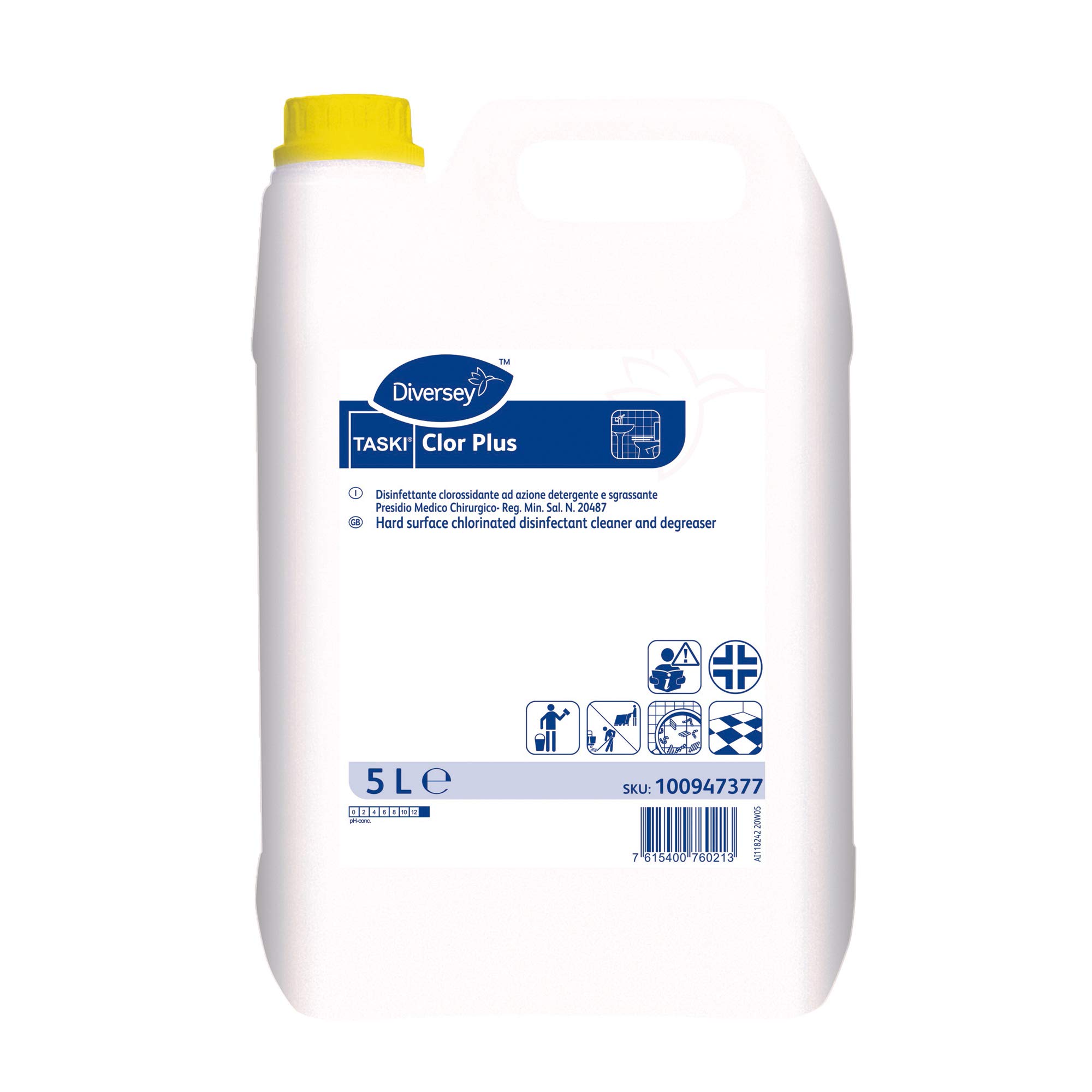 Detergente disinfettante virucida Taski Clor Plus - 5 L - Diversey