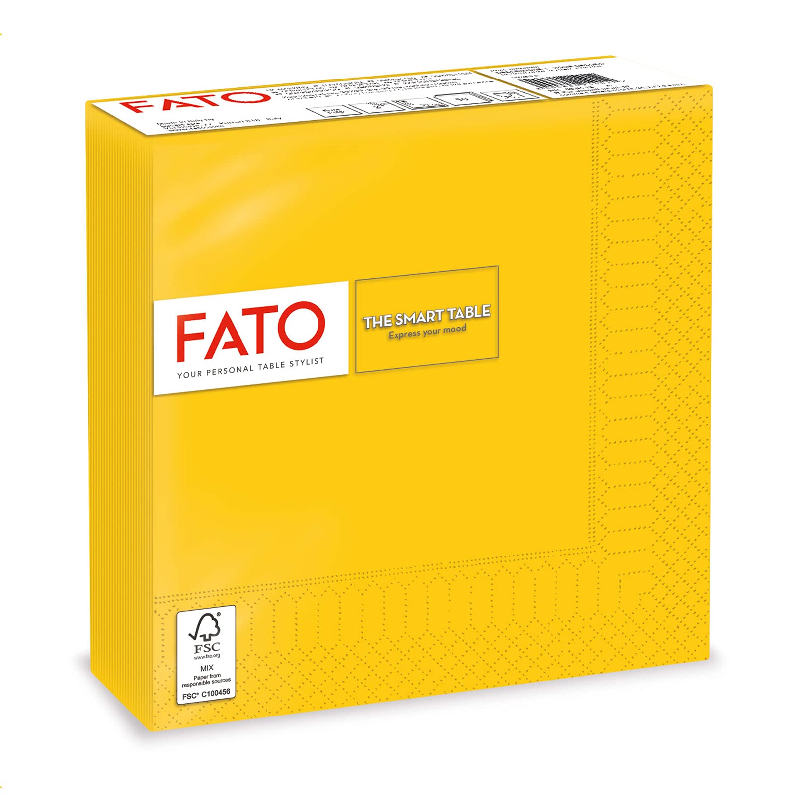 Tovagliolo - carta - 33 x 33 cm - 2 veli - giallo - Fato - conf. 50 pezzi