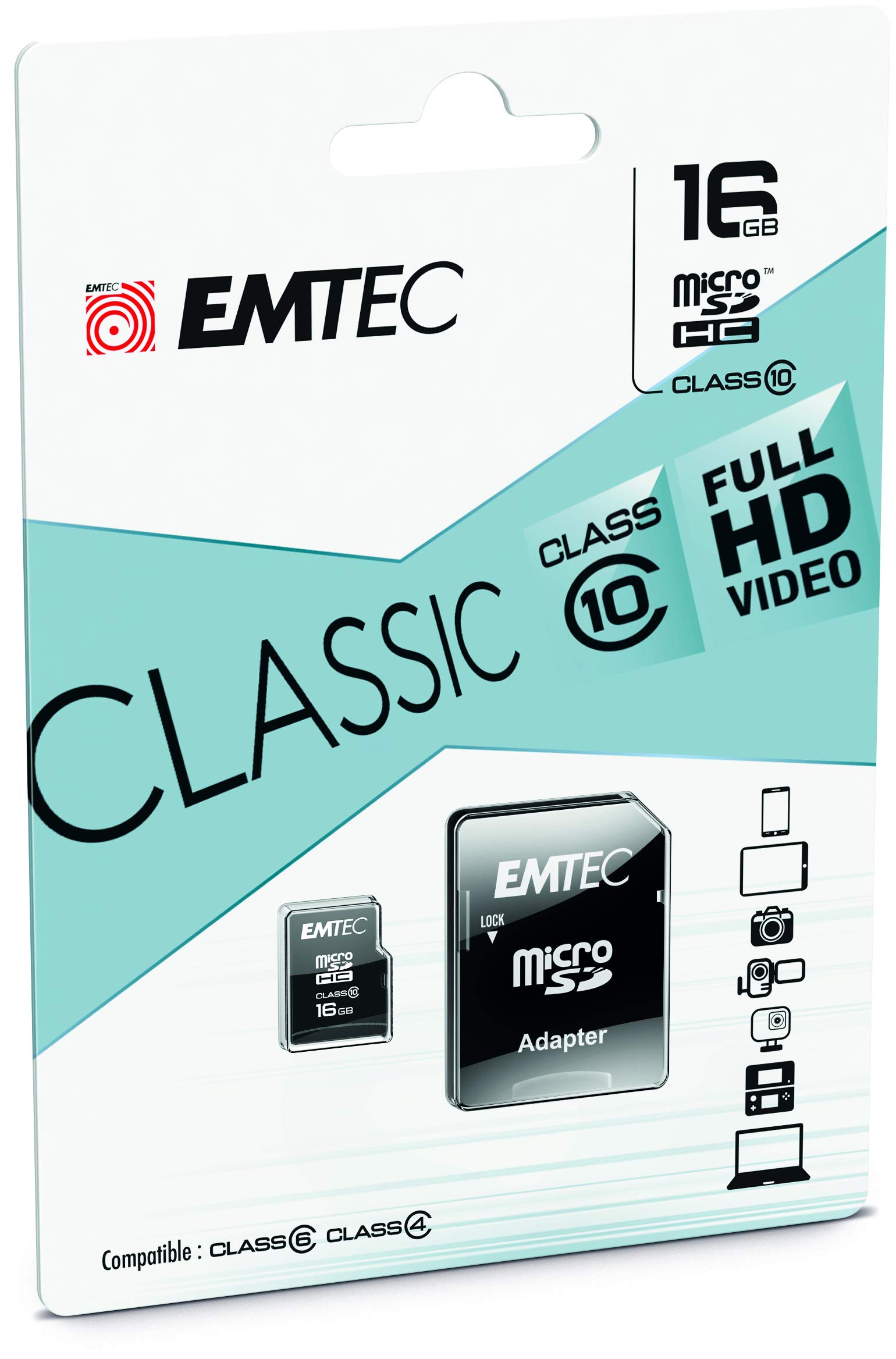 Emtec - Micro SDHC Class 10 Classic - ECMSDM16GHC10CG - 16GB
