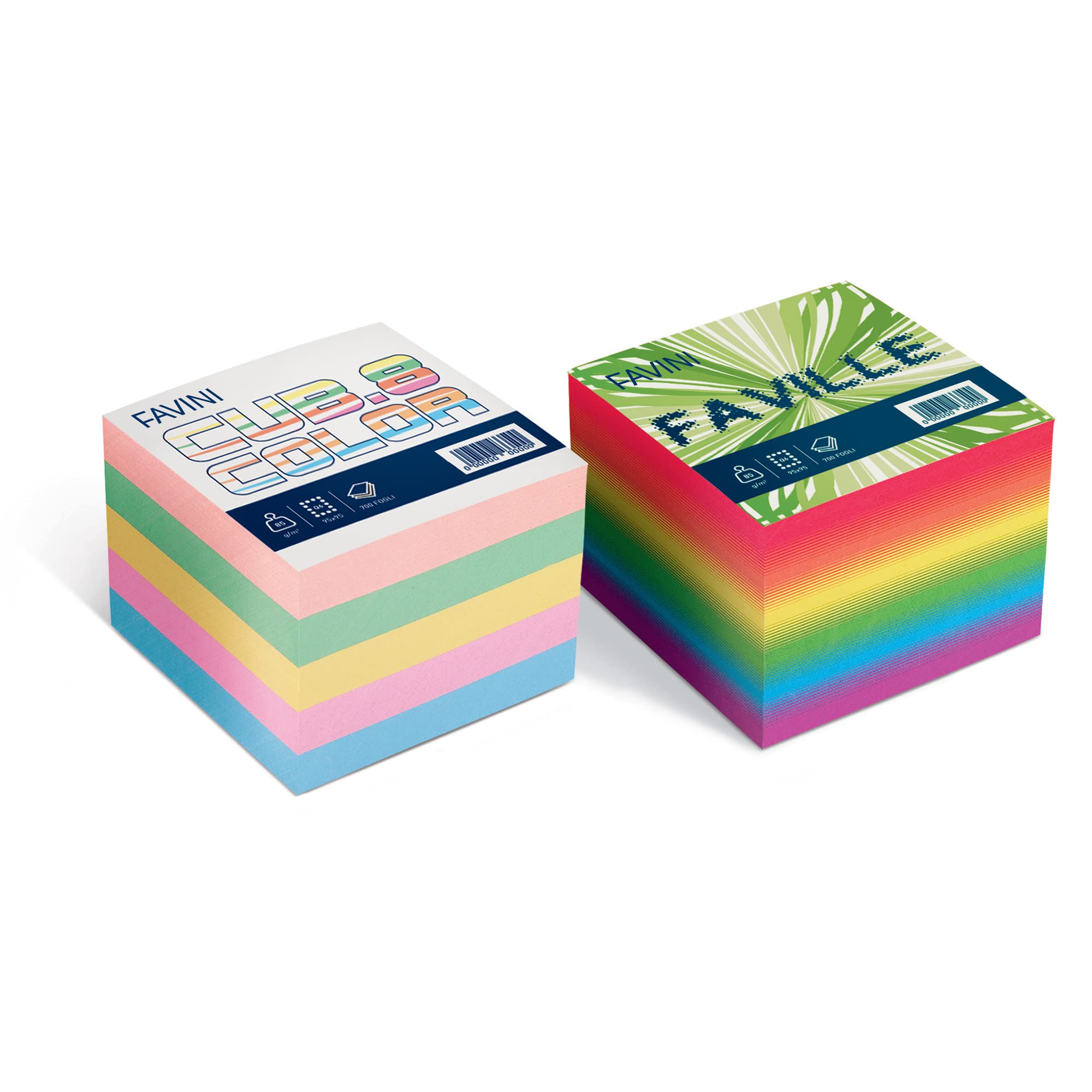 Favini foglietti cubo mix colori soft 95x95mm 80gr 8007057159073