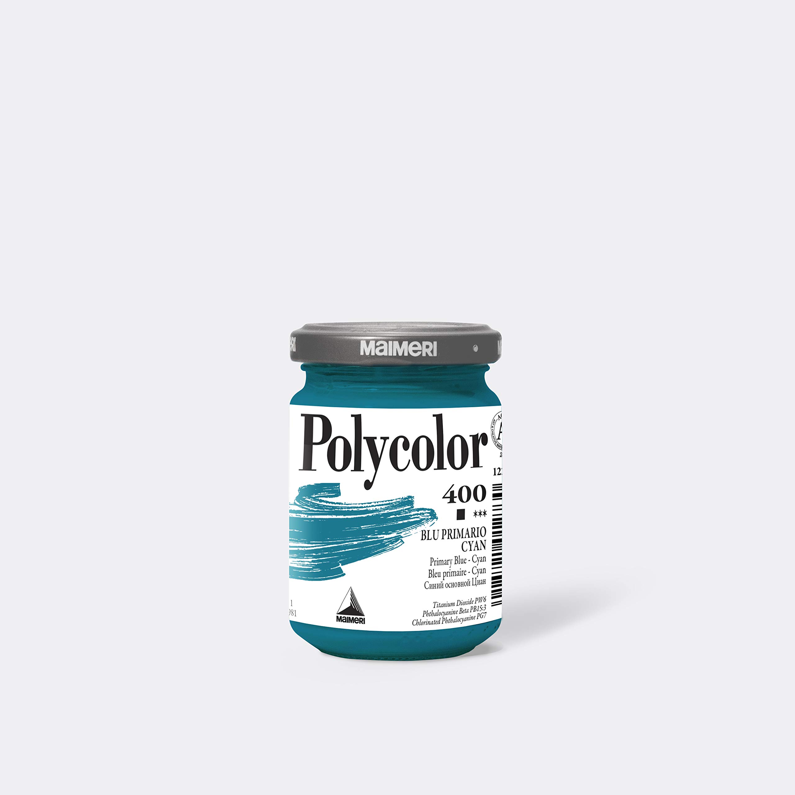 Colore vinilico Polycolor - 140 ml - blu primario cyan - Maimeri