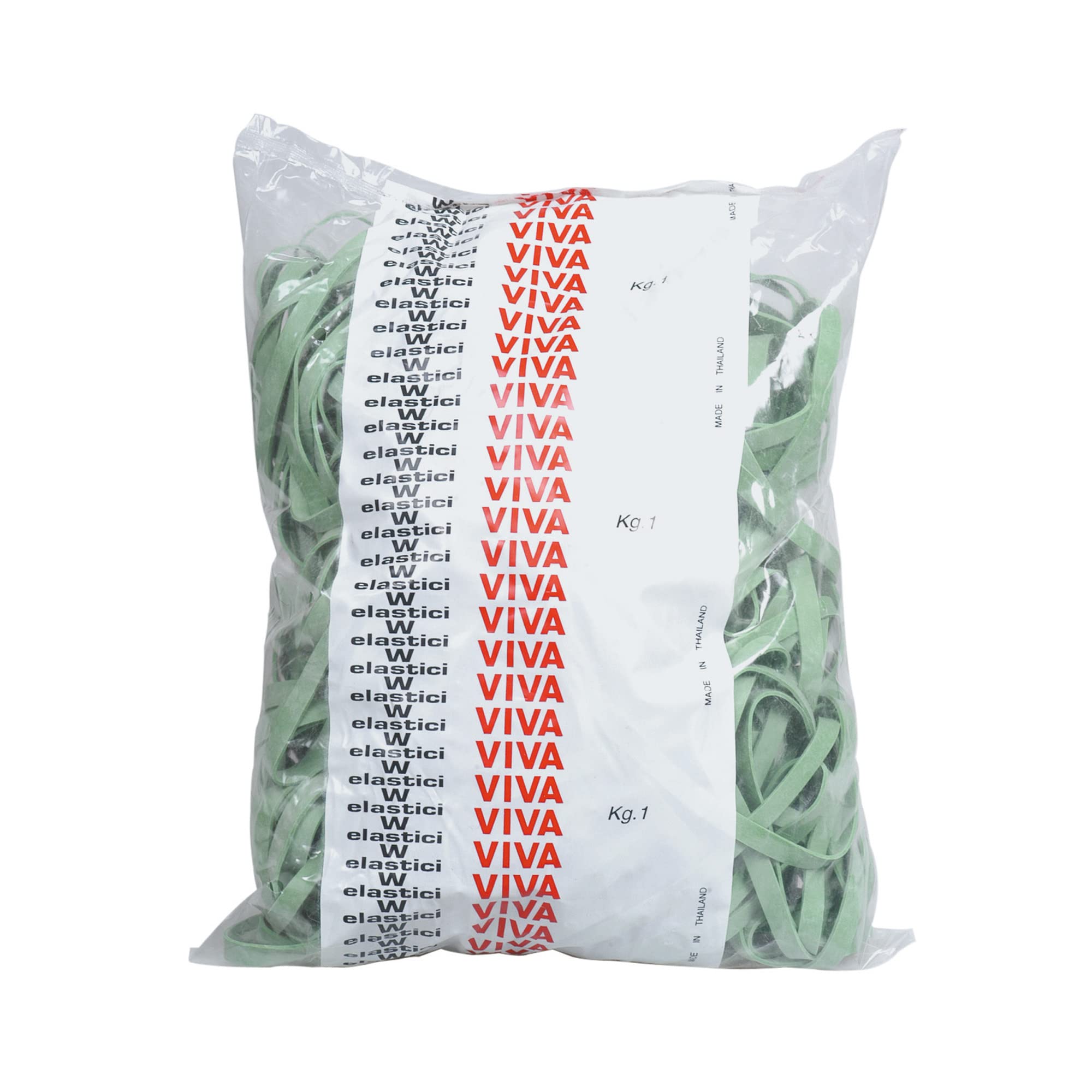 Elastico fettuccia - D 10 cm x 5 mm - verde - Viva - sacco da 1 kg