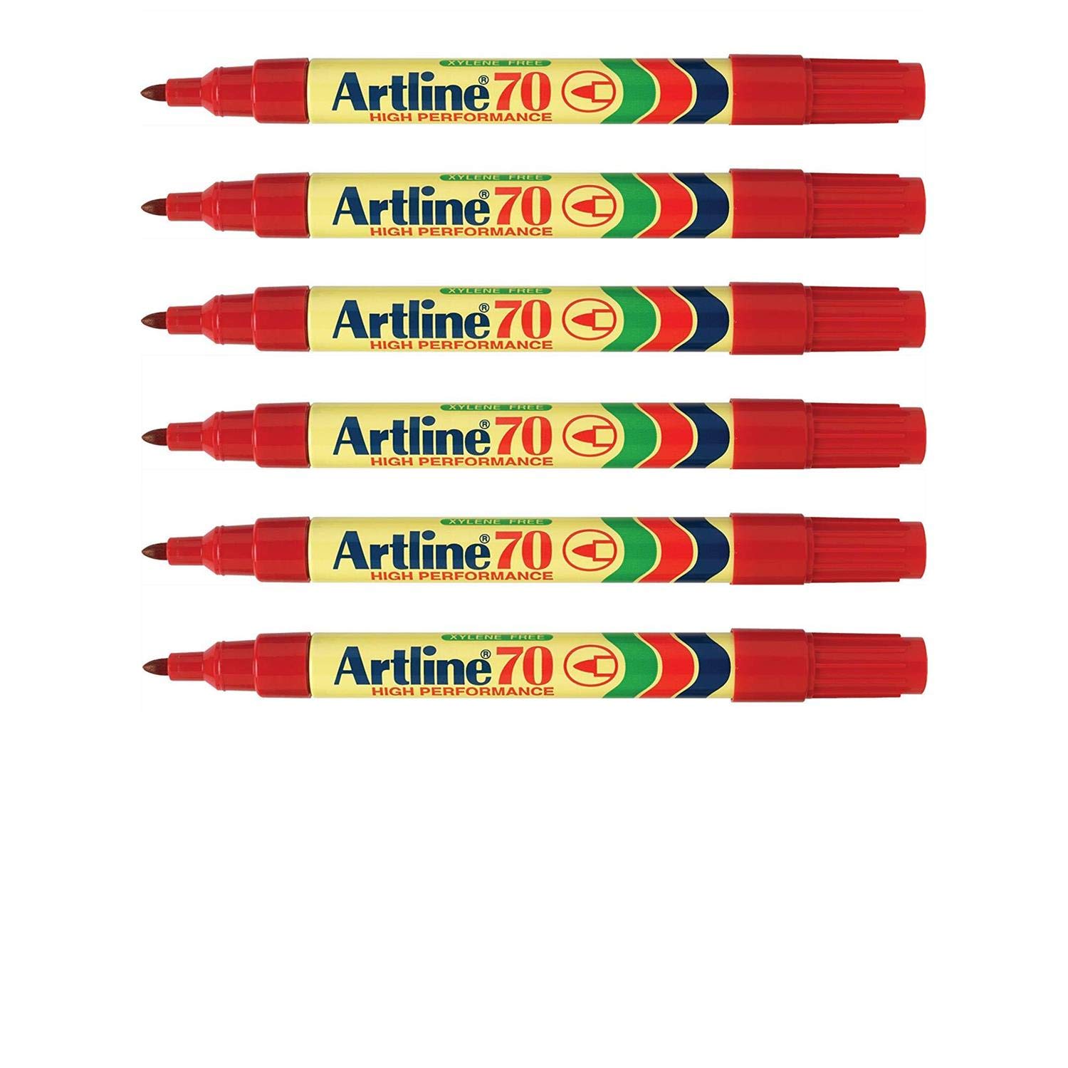 Marcatore permanente A 70 con punta tonda e dimensioni 1,50 mm, colore rosso della marca ARTILINE. 4974052801327 | initpc.it