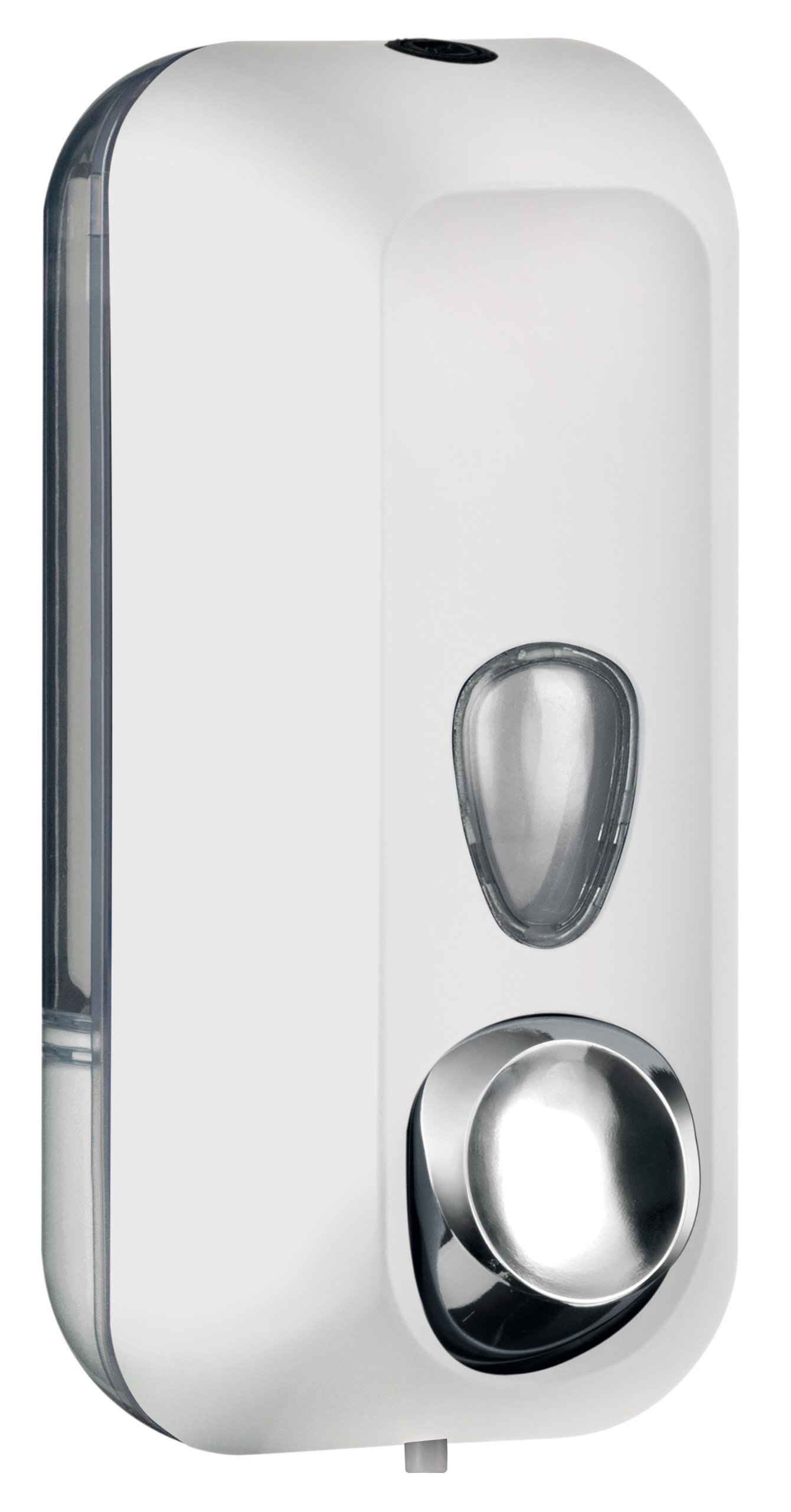 Dispenser Soft Touch per sapone liquido - 10,2x9x21,6 cm - capacitA' 0,55 L - bianco - Mar Plast