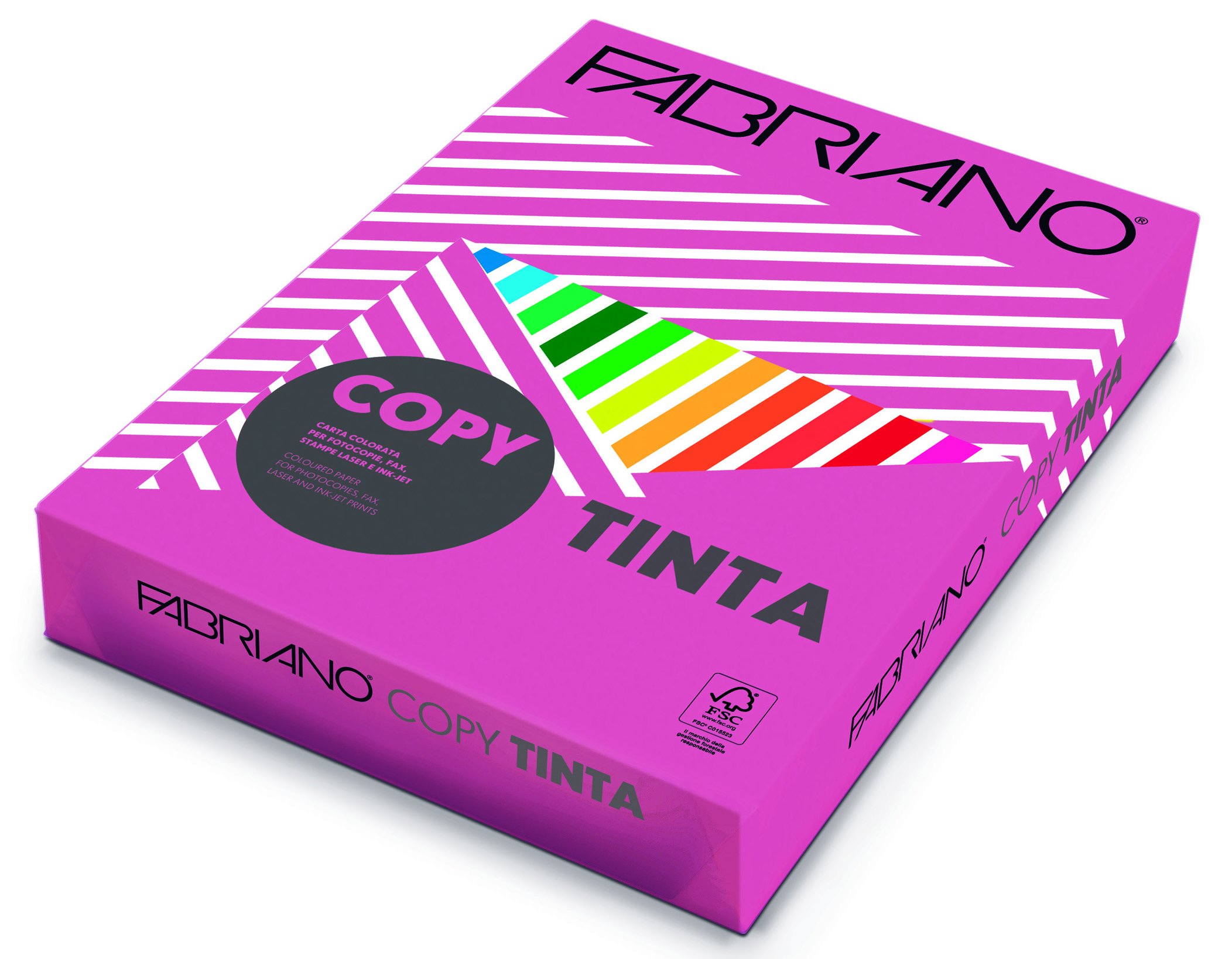 Carta Copy Tinta - A4 - 80 gr - colori forti fuxia - Fabriano - conf. 500 fogli