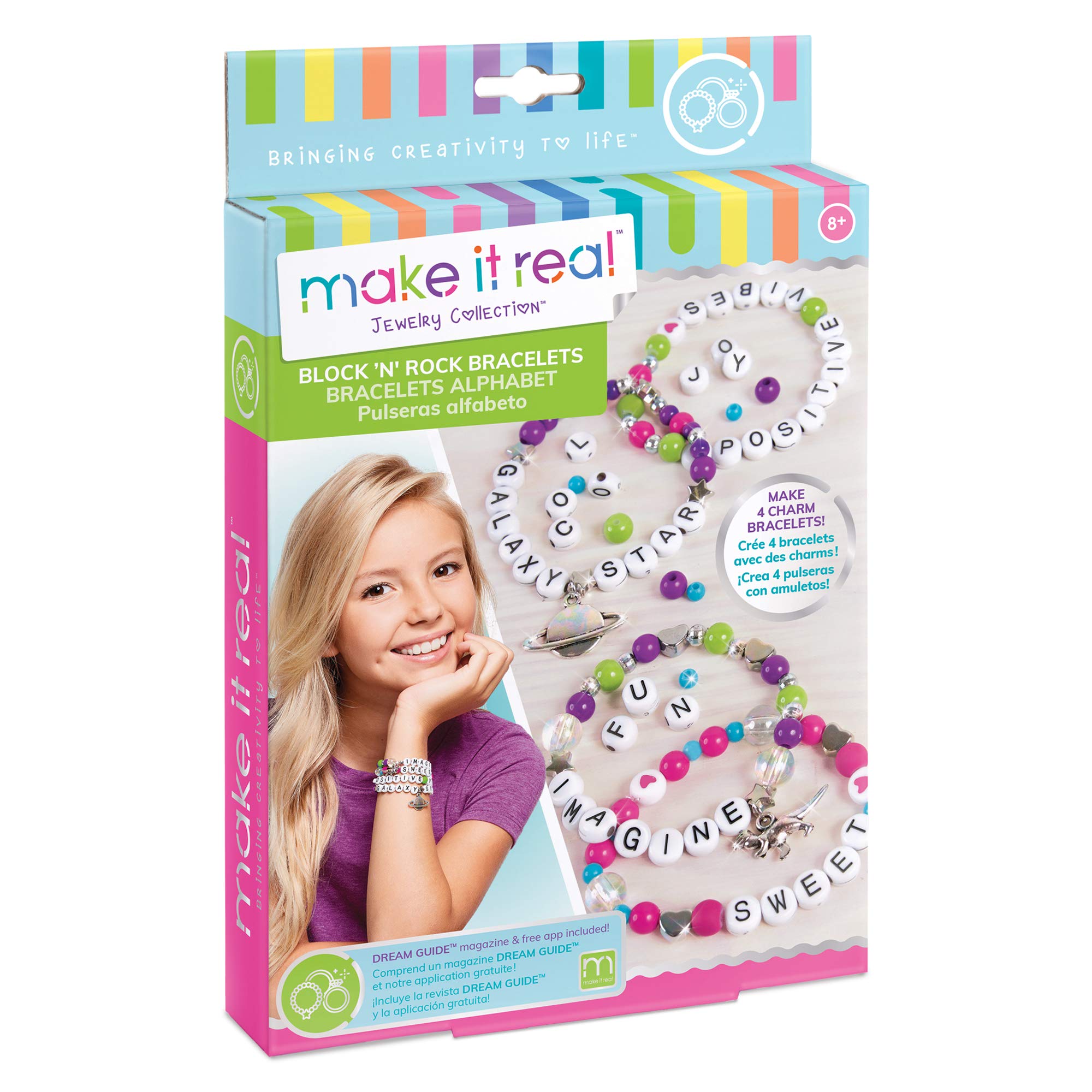 Make it real crea braccialetto alfabeto block & rock