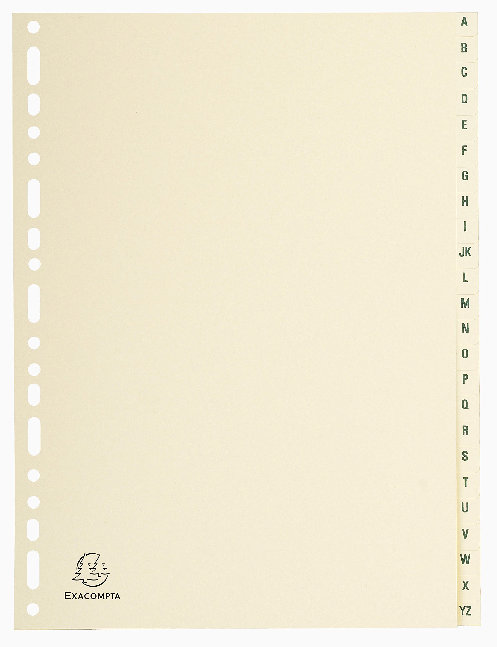 Separatori exacompta a4 avorio cartoncino 24 tasti alfabetici a-z 3130630011248
