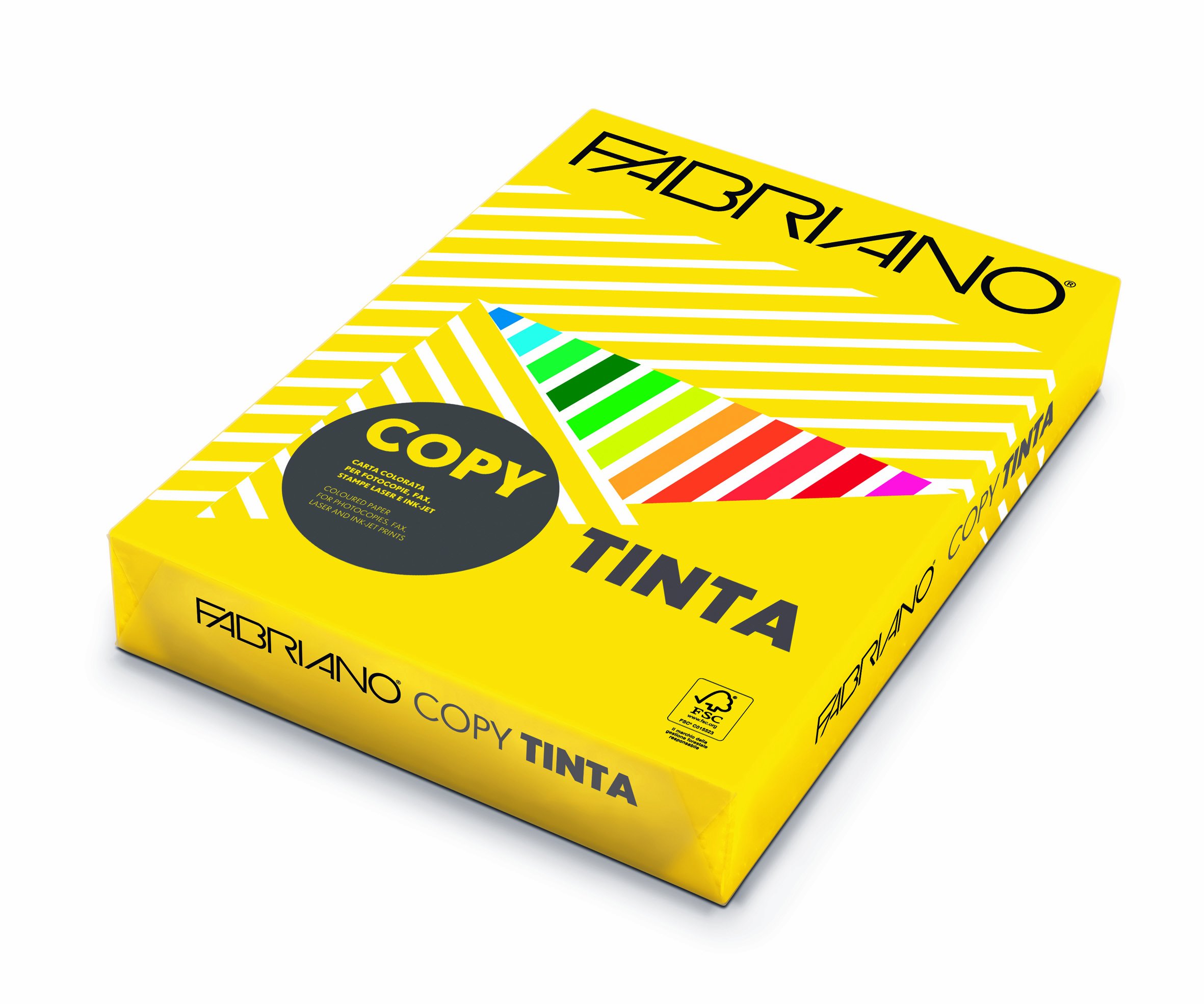 Carta Copy Tinta - A4 - 160 gr - colori forti giallo - Fabriano - conf. 250 fogli