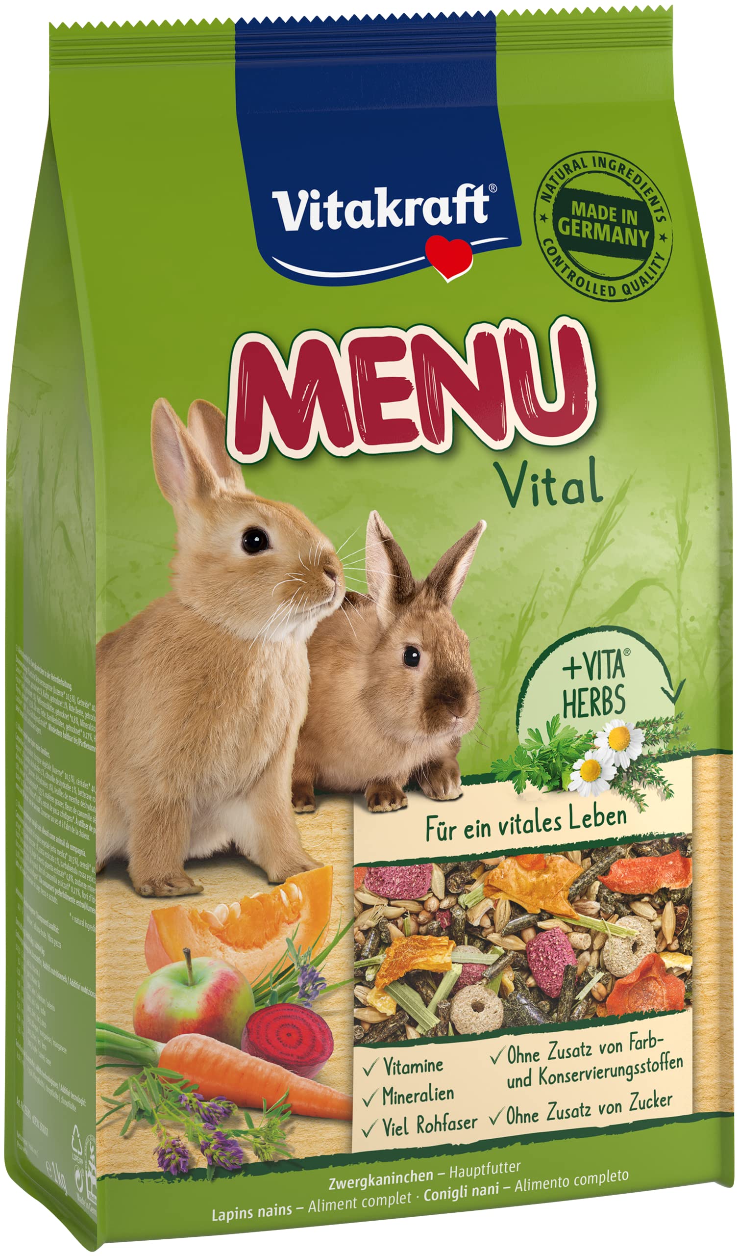 MenU’ alimento per conigli nani – 1 kg – Vitakraft