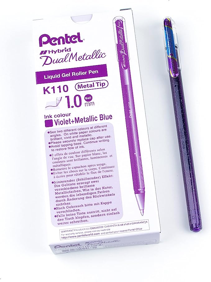 Roller Pentel dual metallic viola-blu