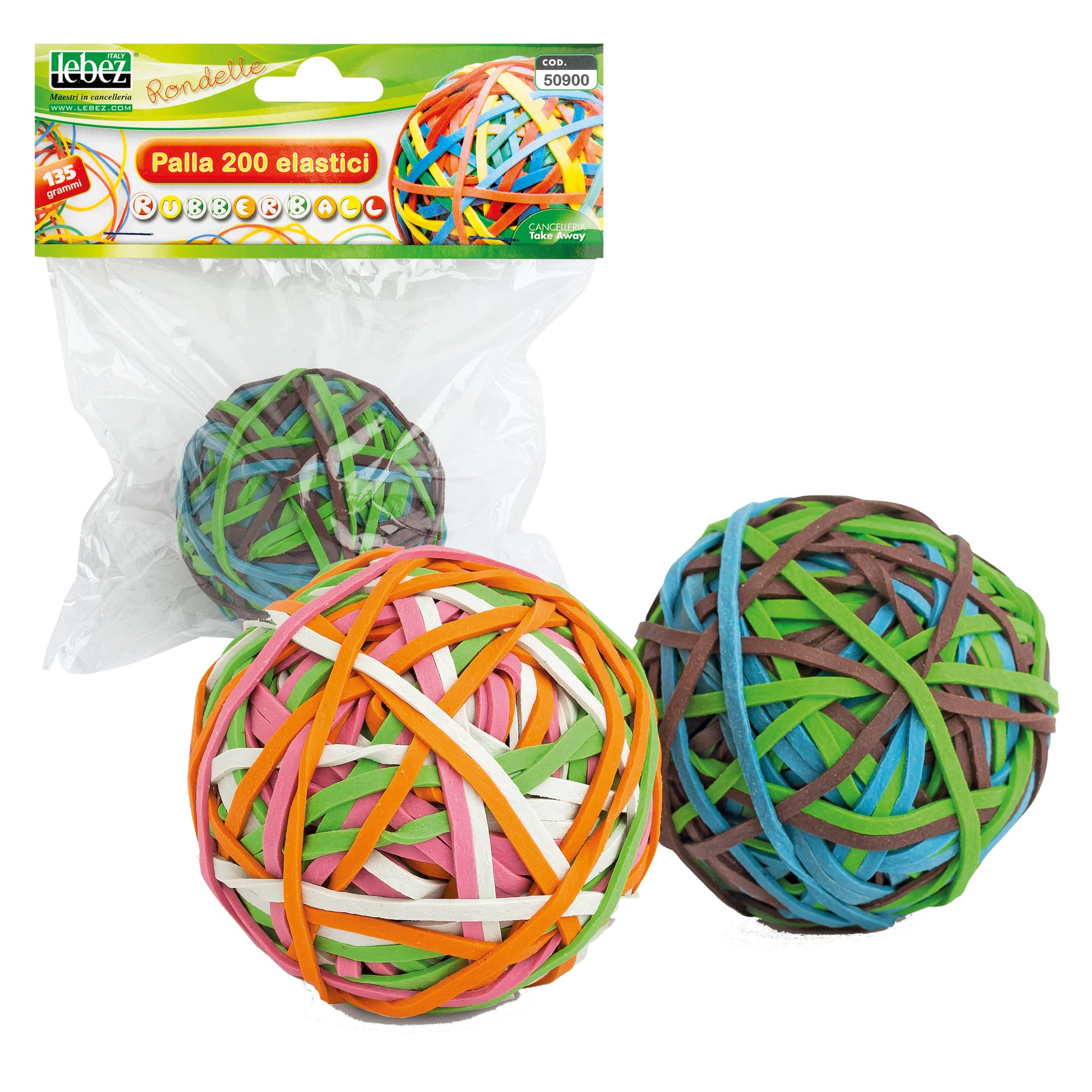 Elastici - D 5 cm - colori assortiti - Lebez - sfera da 200 elastici