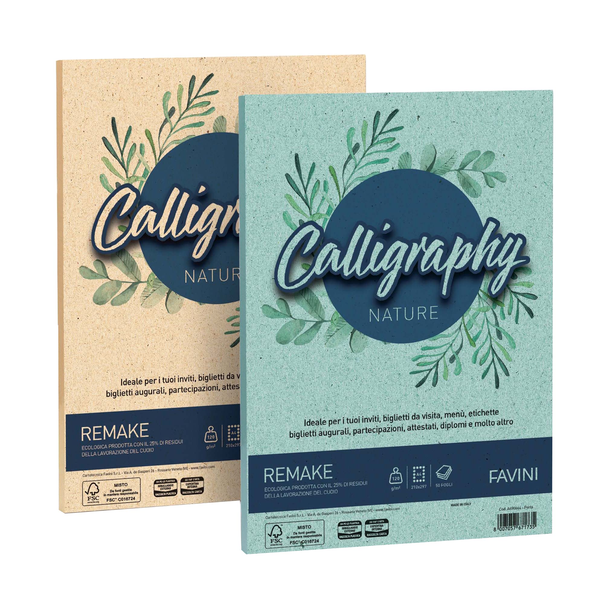 Carta calligraphy nature remake 120gr a4 favini 21x29,7cm 8007057671766