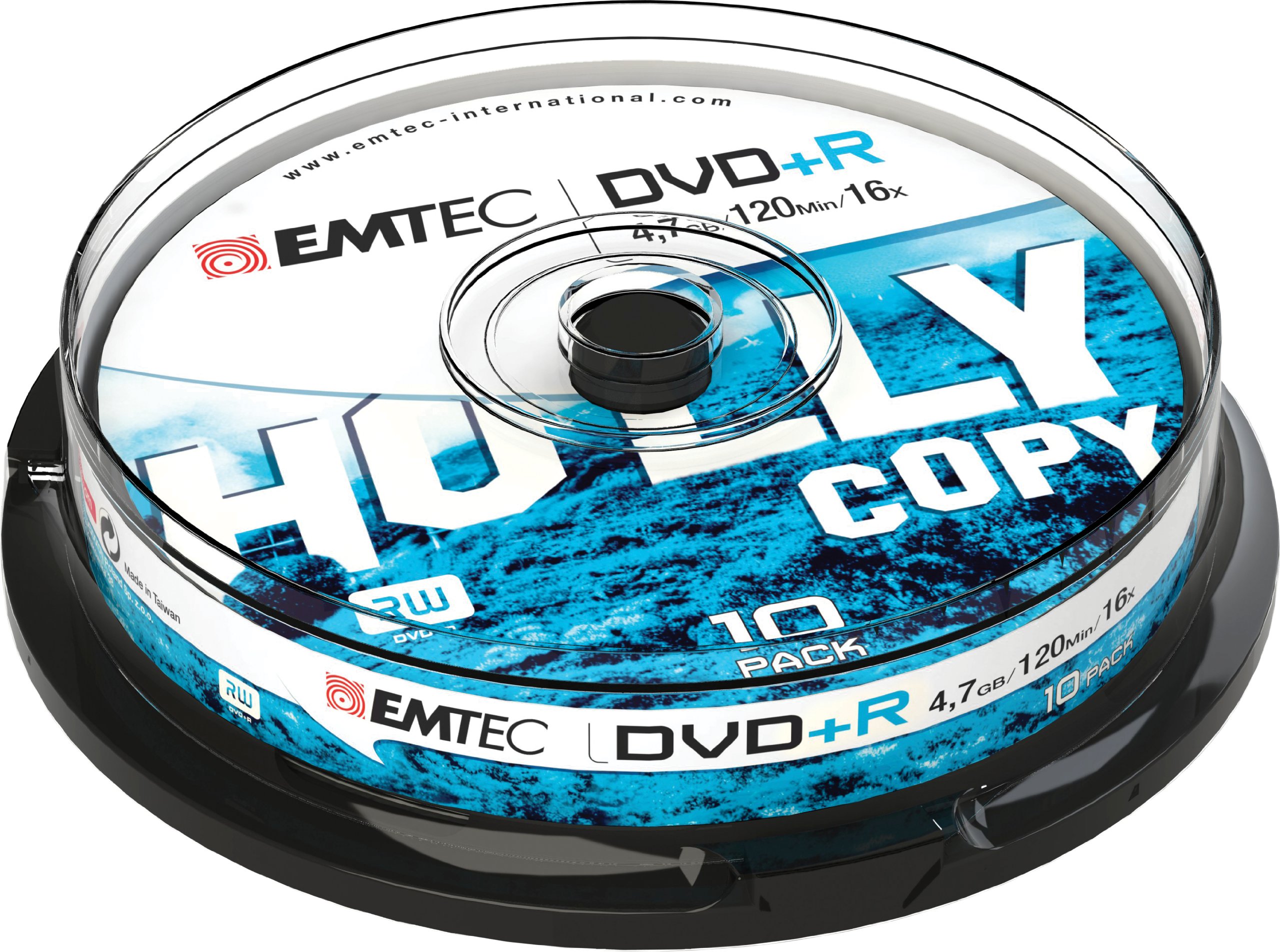 Emtec - DVD+R - registrabile, 4,7GB, 16x spindle - conf. 10 pz