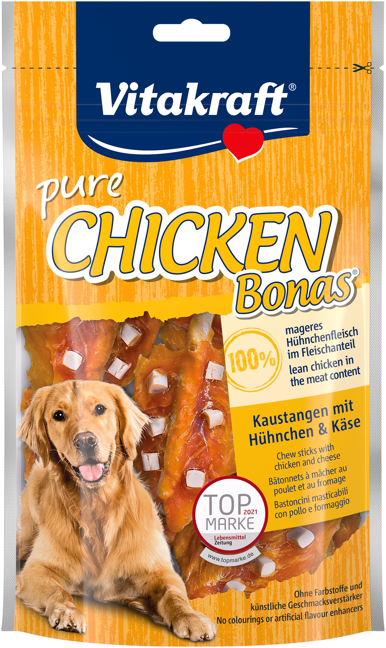 Snack Chicken Bonas bastoncini per cani - gusto pollo e formaggio - 80 gr - Vitakraft