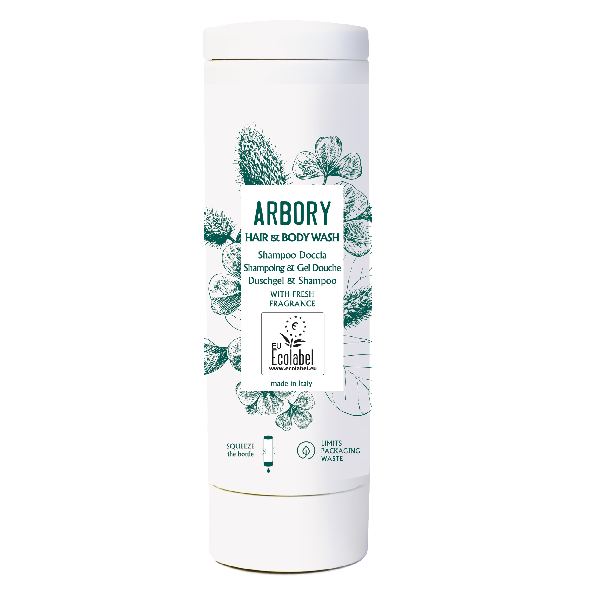 Doccia shampoo Linea cortesia - per capelli e corpo - 300 ml - Arbory