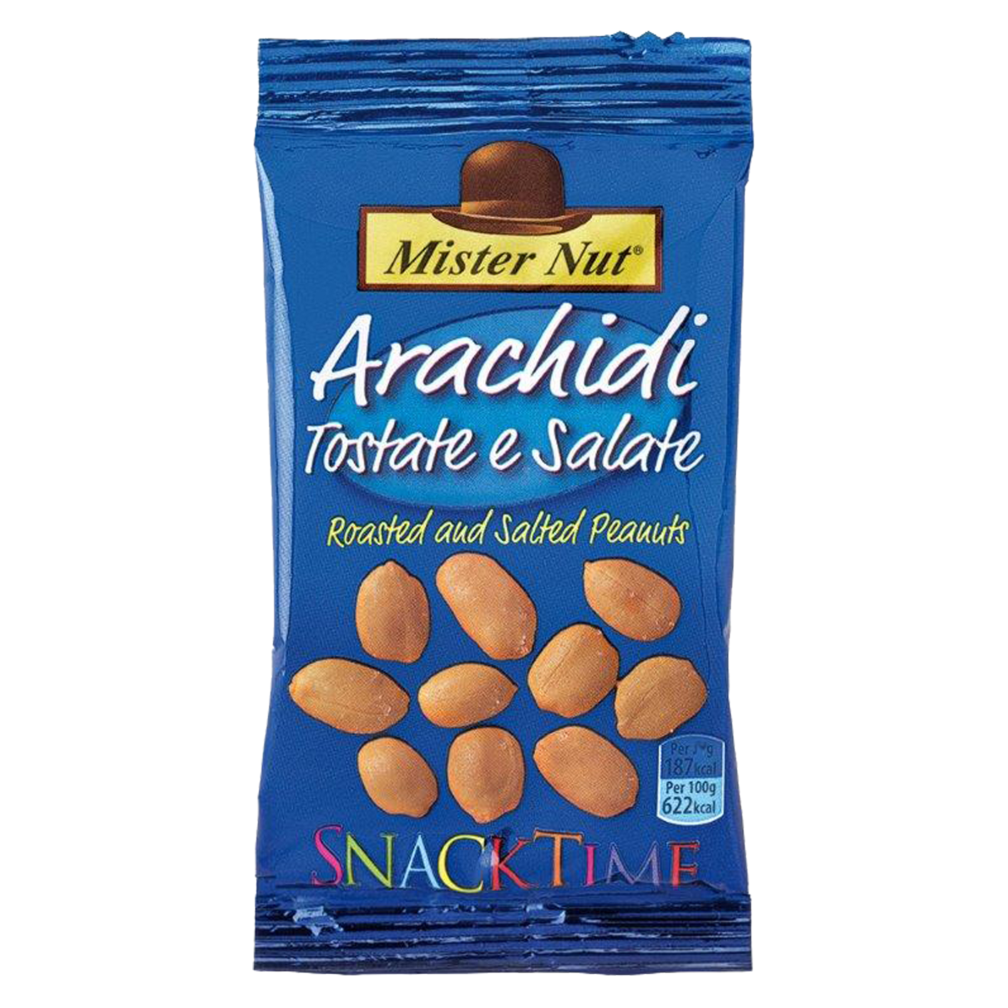 Arachidi Snack Time 30g di Mister Nut, snack salutare e saporito con arachidi selezionate e tostate al sole. 8001645010999 | initpc.it