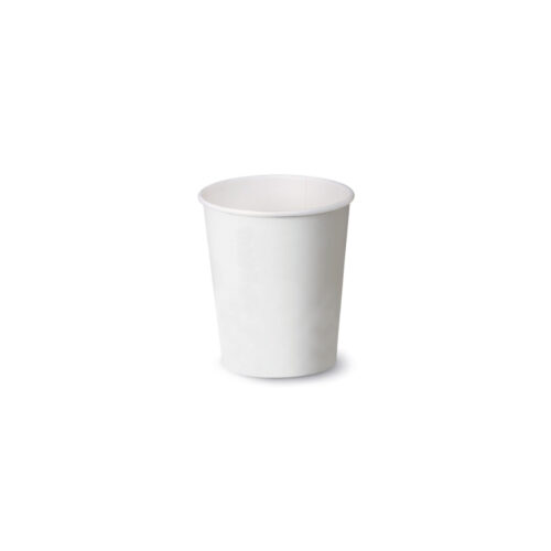 Bicchieri da caffè compostabili in cartoncino a dispersione acquosa bianco