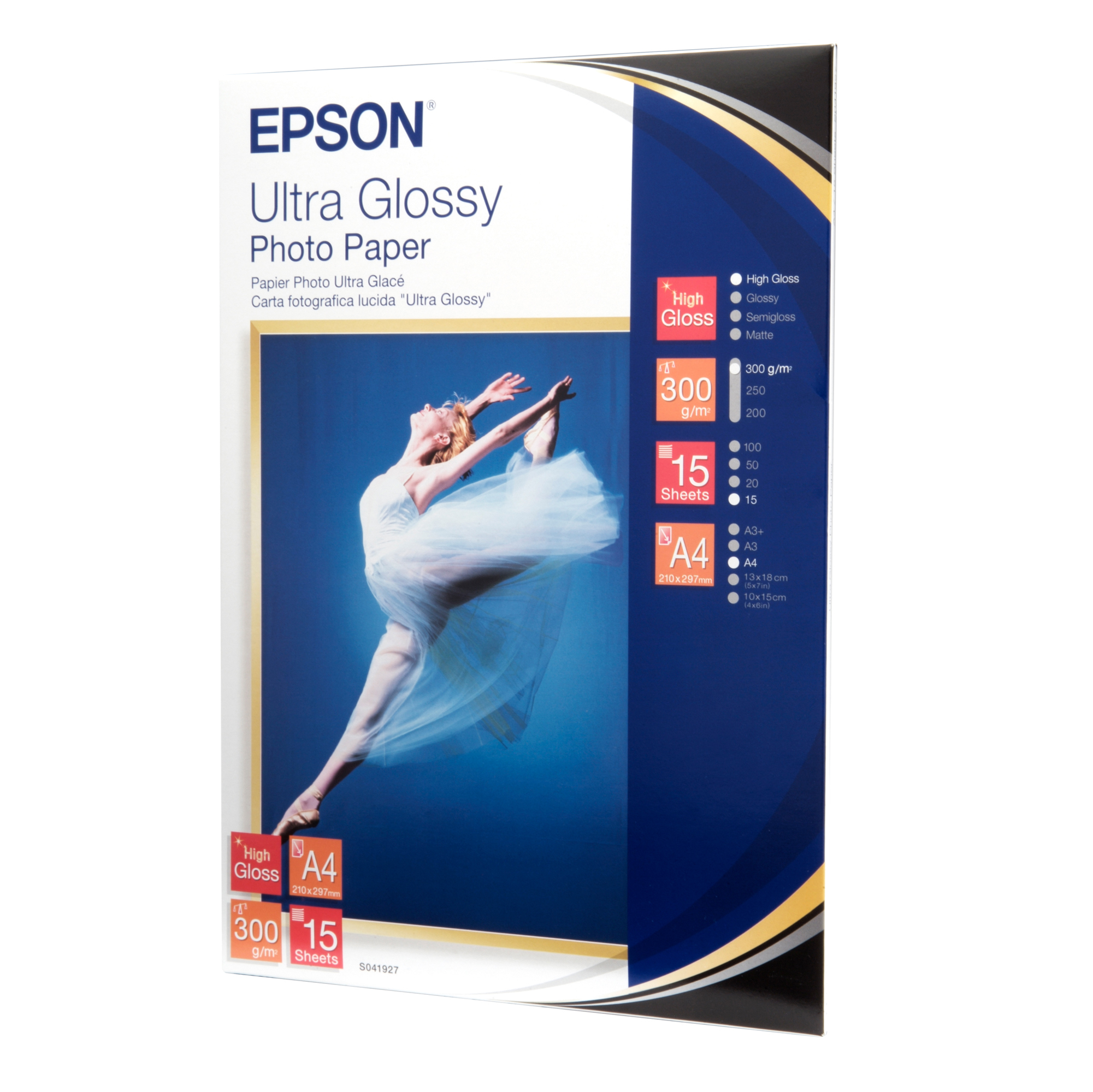 Carta fotografica a ultra lucido A4, 15 fogli, marca Epson per stampare foto di alta qualità. 010343855281 | initpc.it
