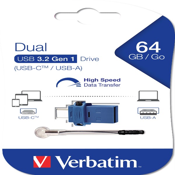 Verbatim - Memoria USB 3.0 Store 'N' Go Dual Drive - USB-A / USB-C - 64 GB - 49967