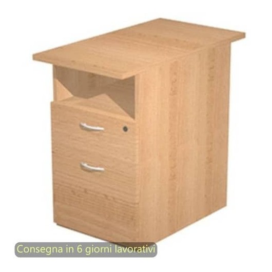Cassettiera alta da scrivania con cassetto nero venato frassino eanartex23879