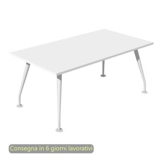 Tavolo riunioni gambe metallo inclinate 160x110xH.72 cm Plaza Artexport piano