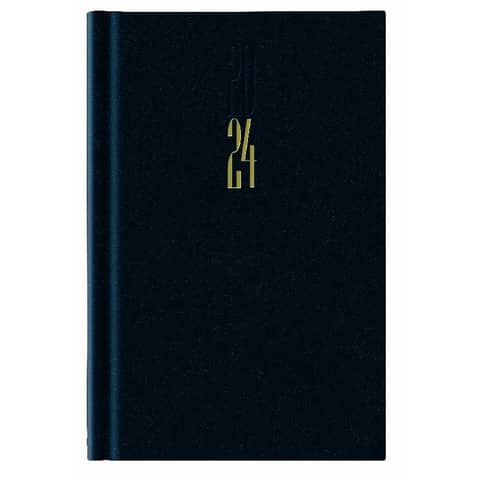 Agenda giornaliera 2024 quadrettata in stoffa di alta qualità, misura 11x16,5 cm, con copertina in plastica rigida e chiusura a pressione, marchio Q-Connect Madrid blu (colore specifico: 0621SPEC-BL). 8054134933767 | initpc.it