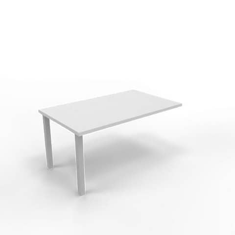 Dattilo scrivania sospeso piano grigio 100x60xH.75 cm gamba sez. quadrata in acciaio argento Practika ECDM100-GR-A