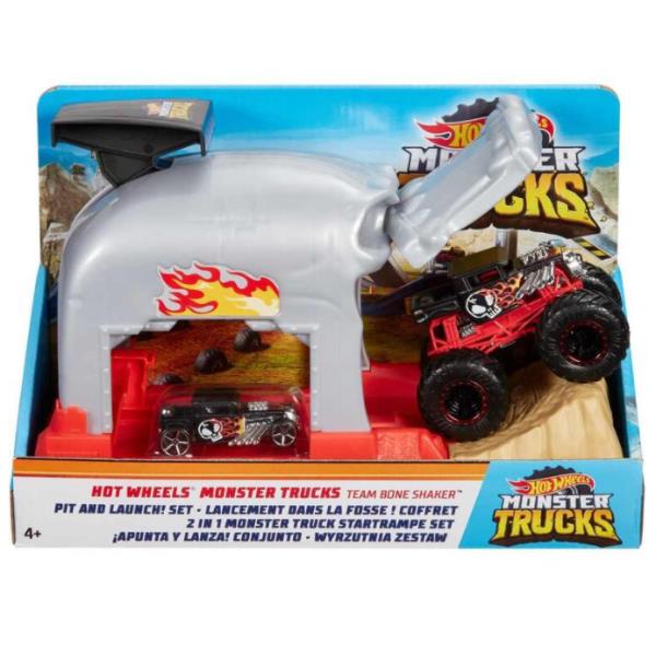 HOT WHEELS MONSTER TRUCKS PIT AND
