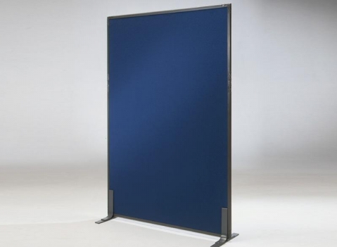 Pannello divisorio rivestito in tessuto blu 180xH.32 cm per bench linea