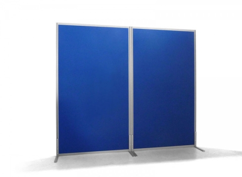 Pannello divisorio rivestito in tessuto blu 120xH.32 cm per bench linea