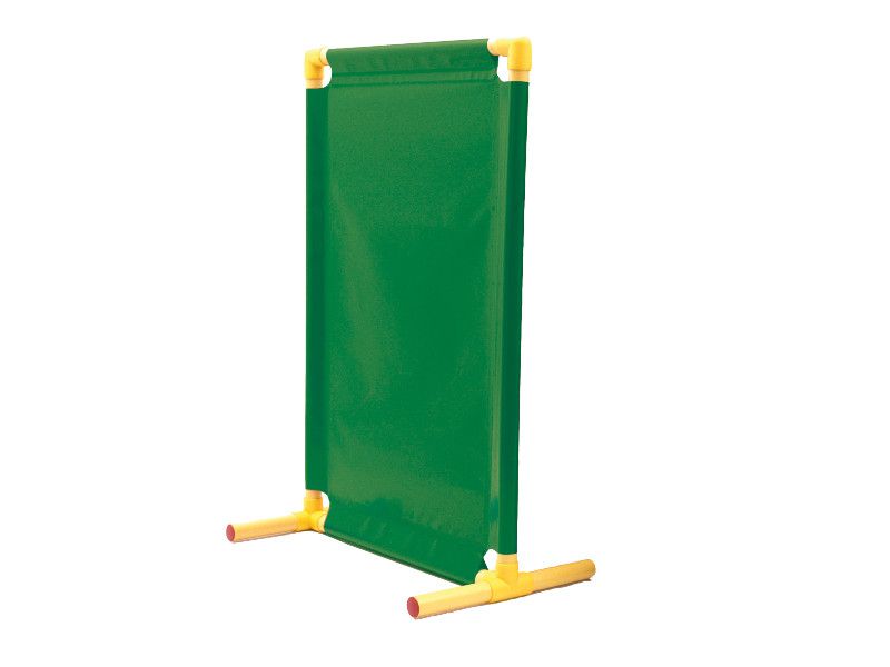 Pannello divisorio rivestito in tessuto verde 140xH.32 cm per bench linea